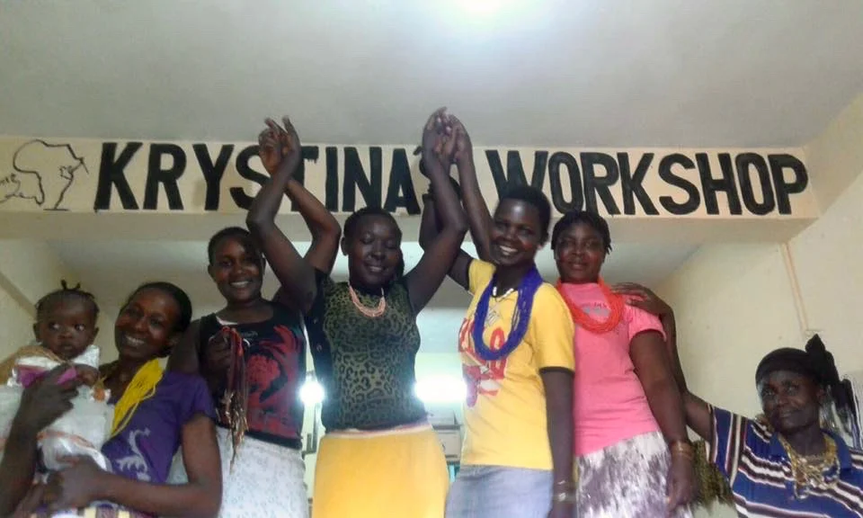 Jewelers and microloan recipients enjoying a day at The Kipsongo Project's office, named "Krystina's Workshop" after the Project's co-founder, Krystina Finn. 