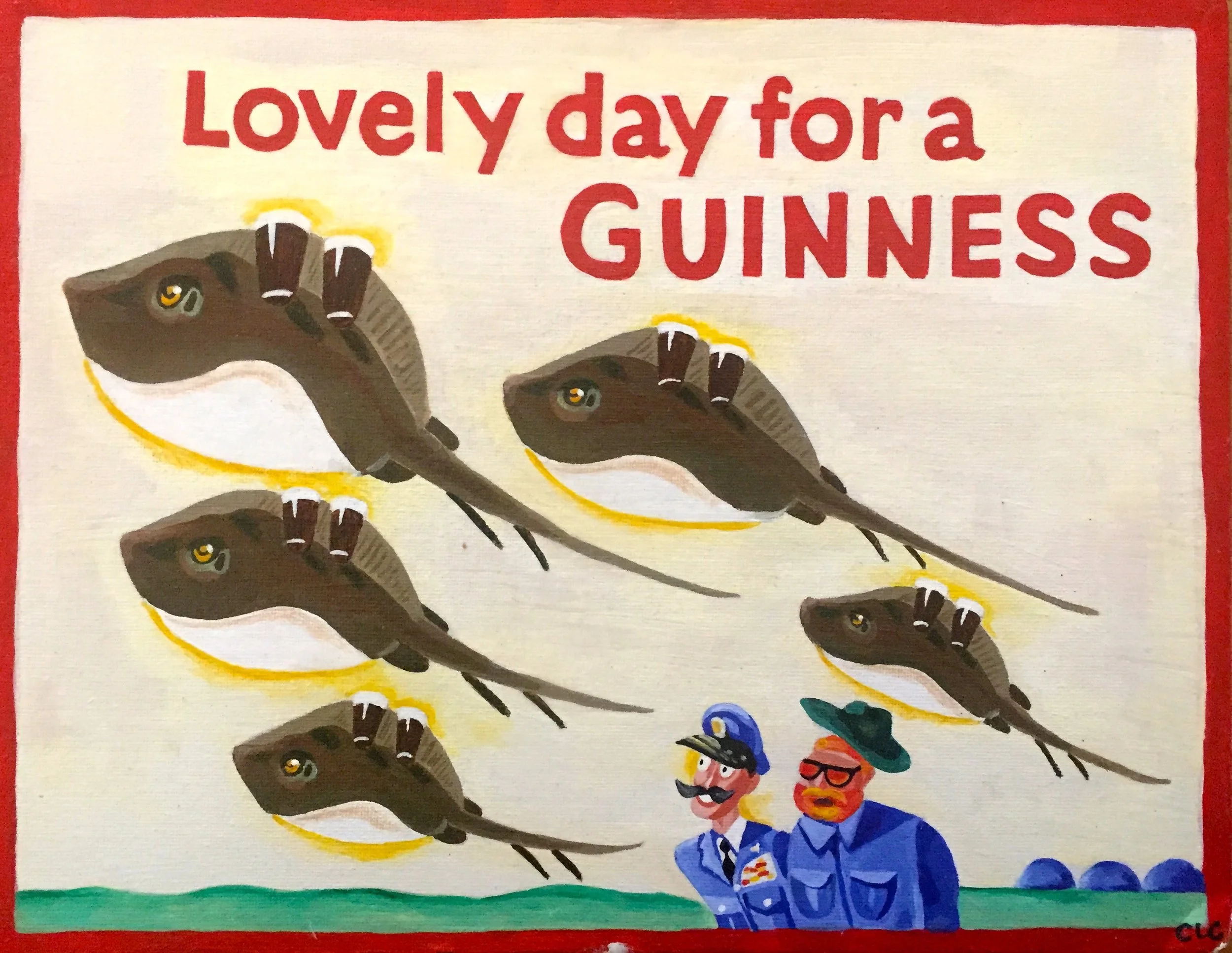 Guinness Stingrays Clara Robison Oil on Board