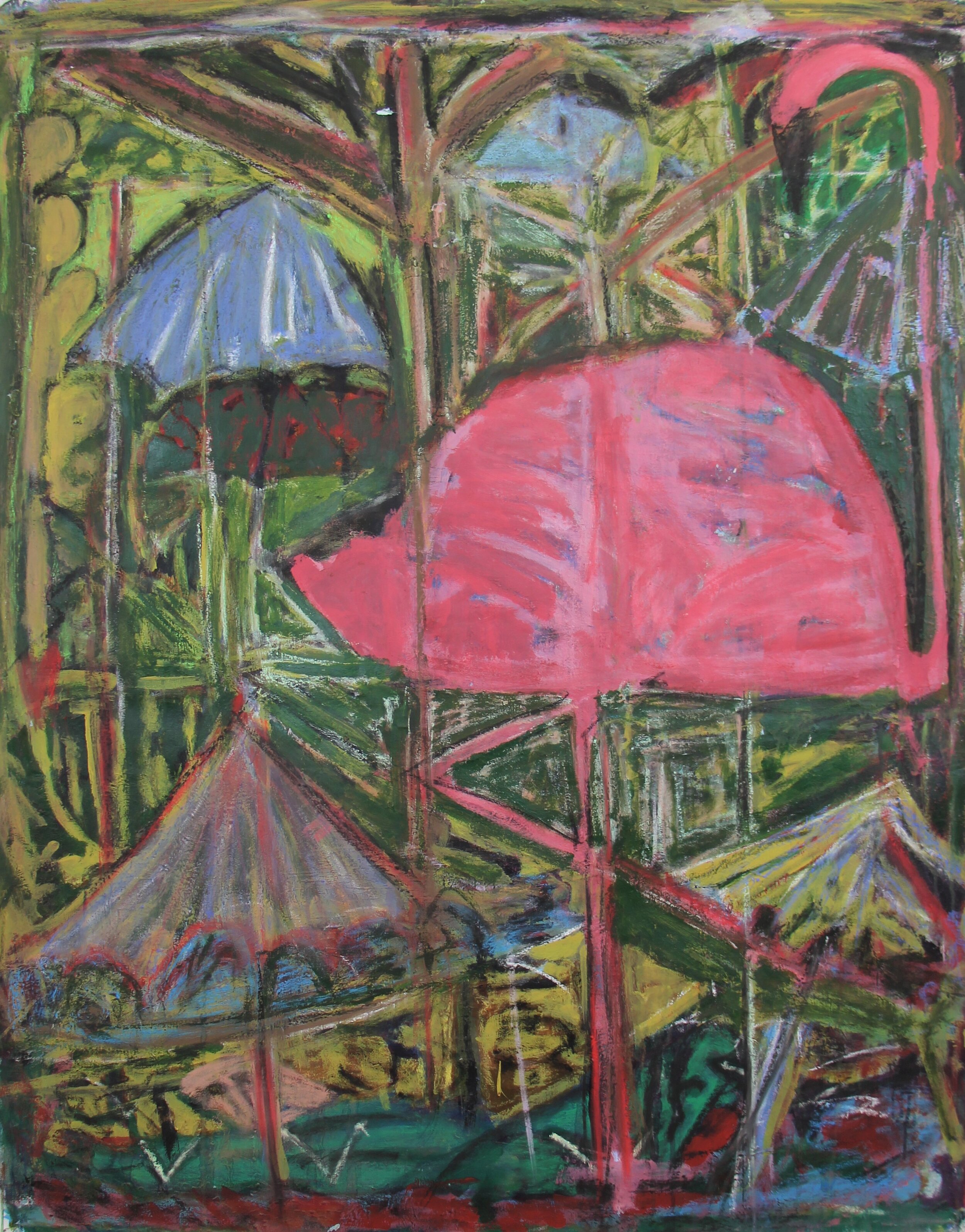 Flamingo Land, 150 x 120cm, Acrylic and pastel on canvas, 2020 copy 2.jpg