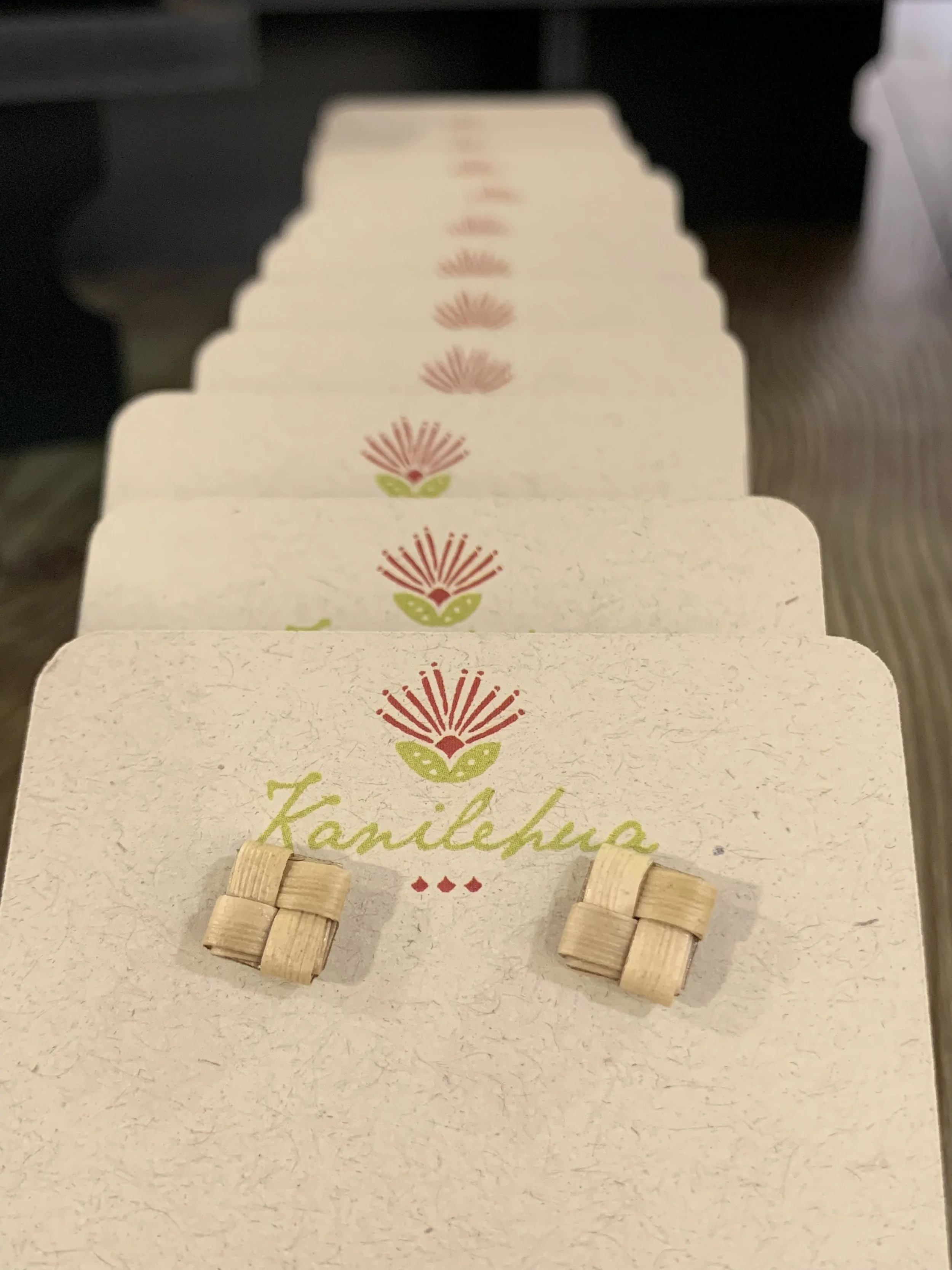 Kaimana Lauhala Stud Earrings