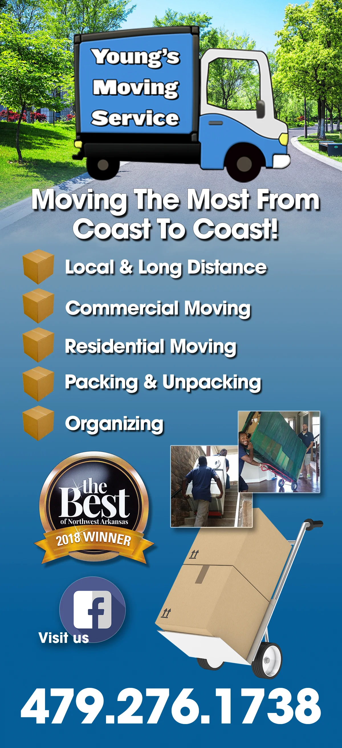 Young's Moving Service Rack Card Back