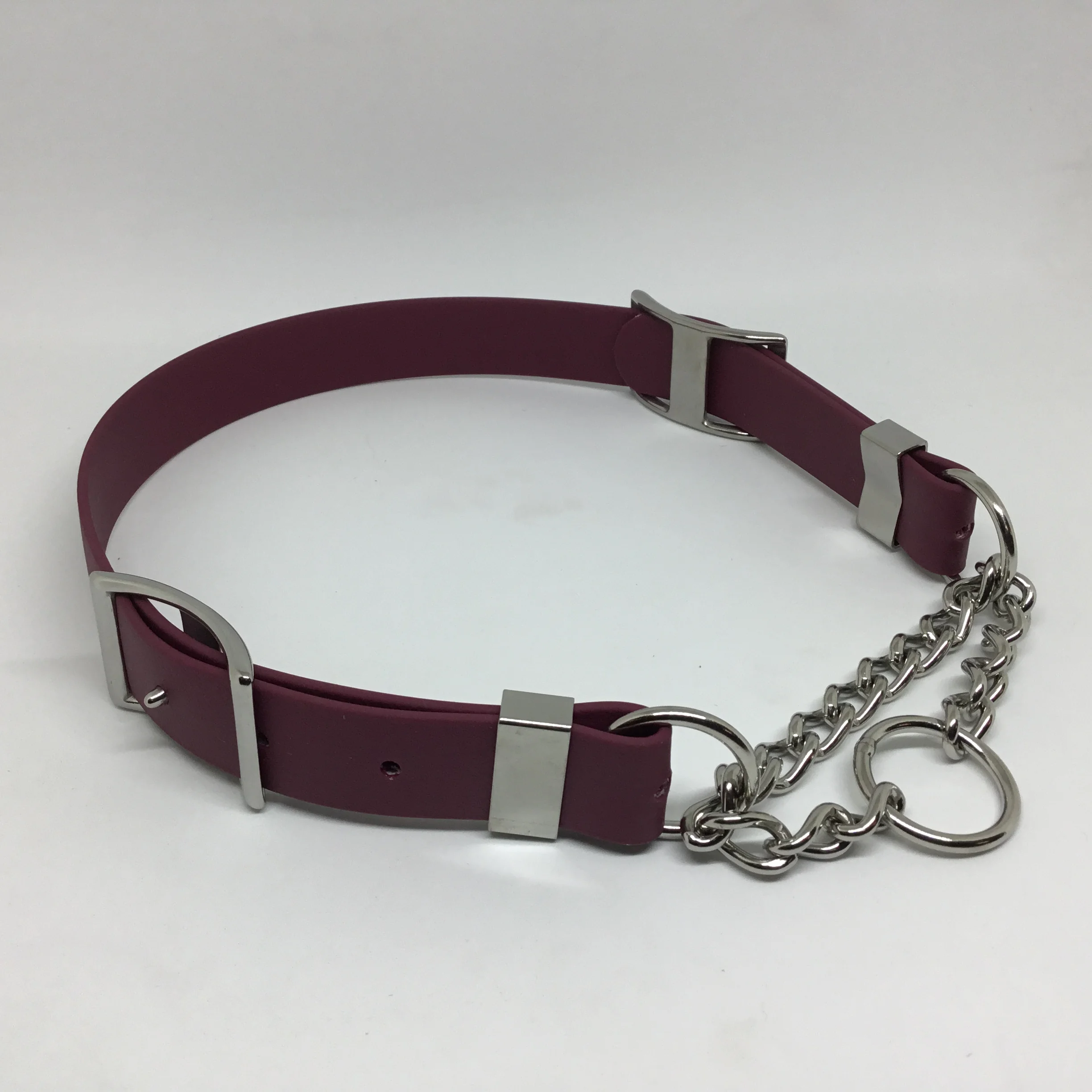 Beta BioThane®️ Adjustable Martingale Dog Collar Large Wine