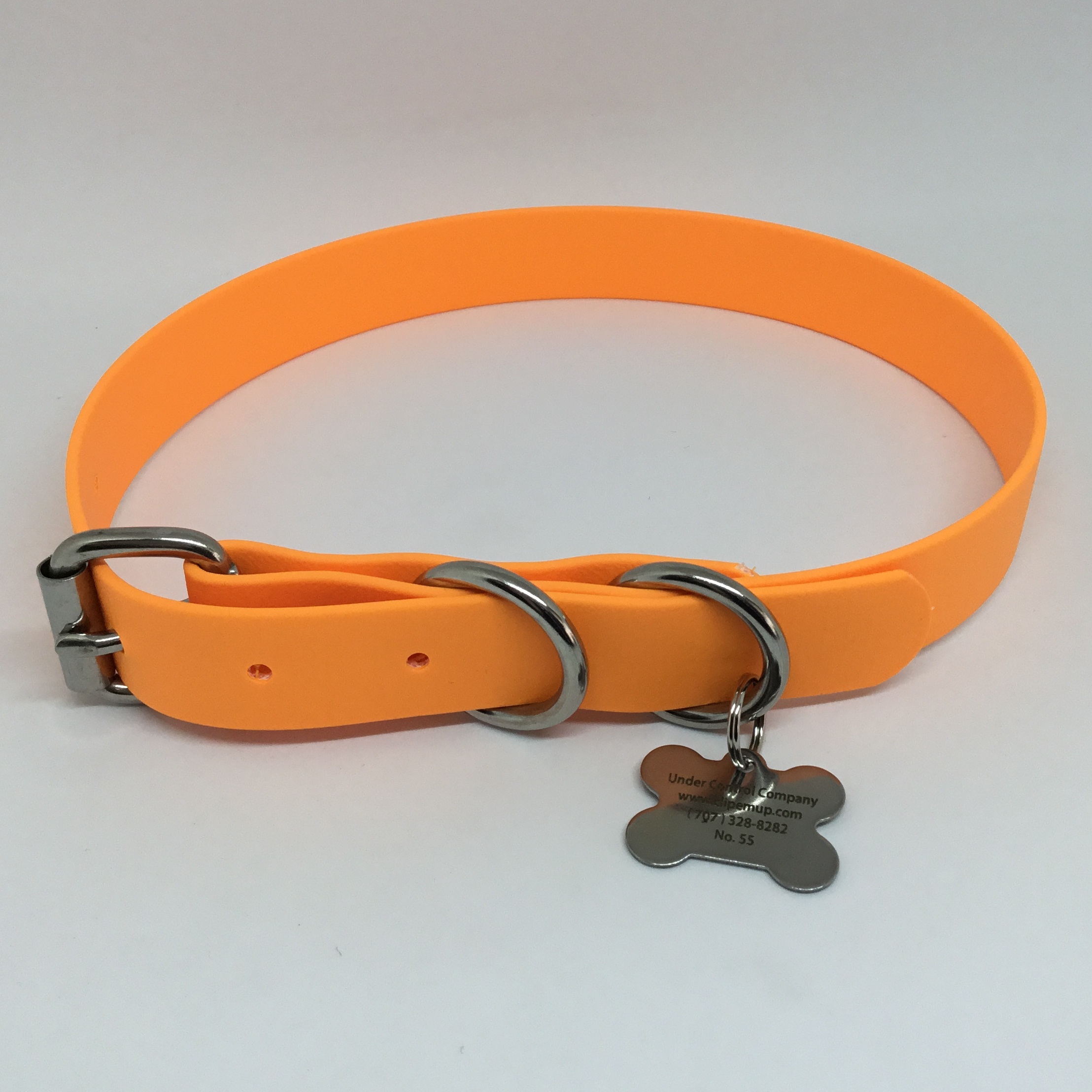 Beta BioThane®️ Flat Buckle Dog Collar Large (20" - 24") orange