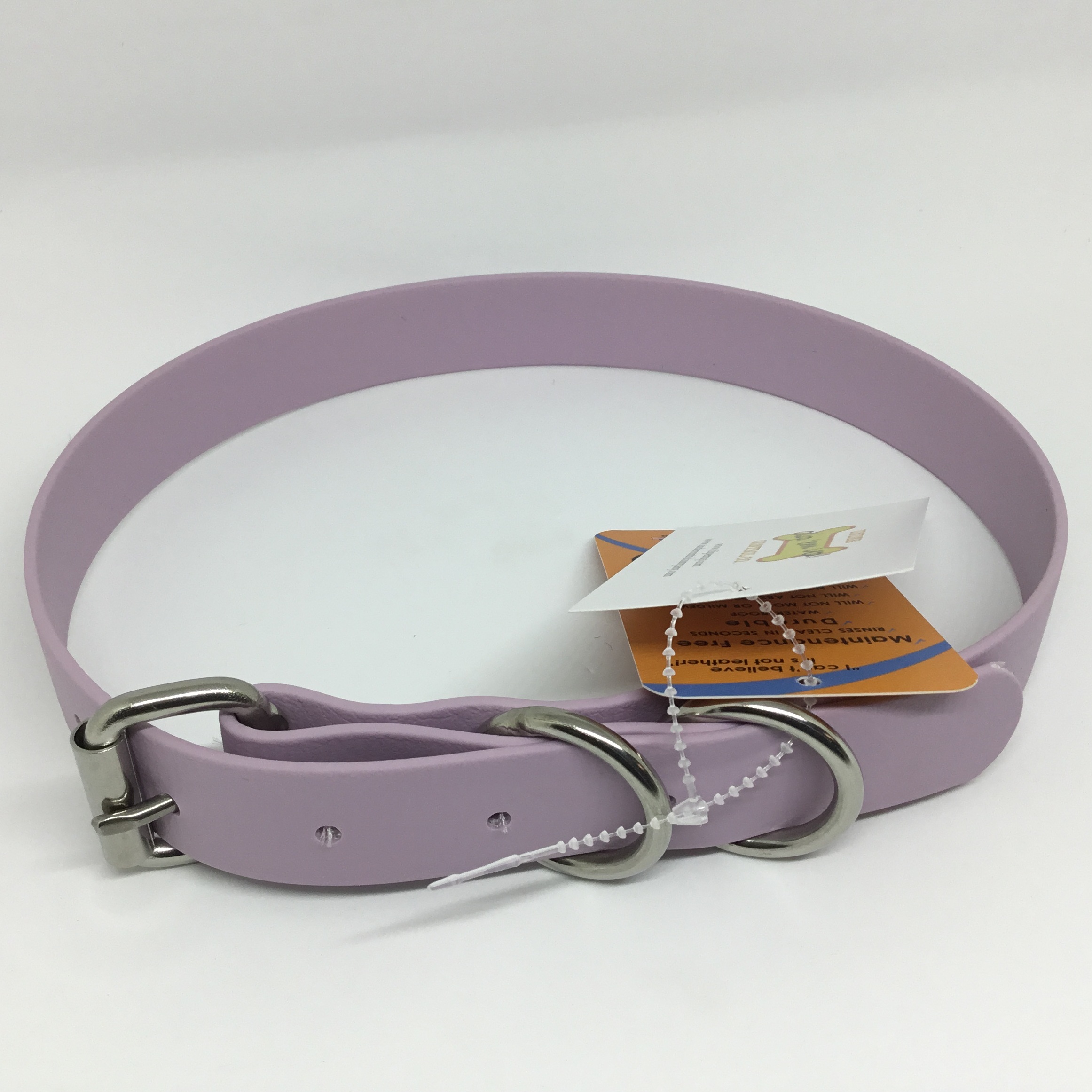 Beta BioThane®️ Flat Buckle Dog Collar Large (20" - 24") purple pastel