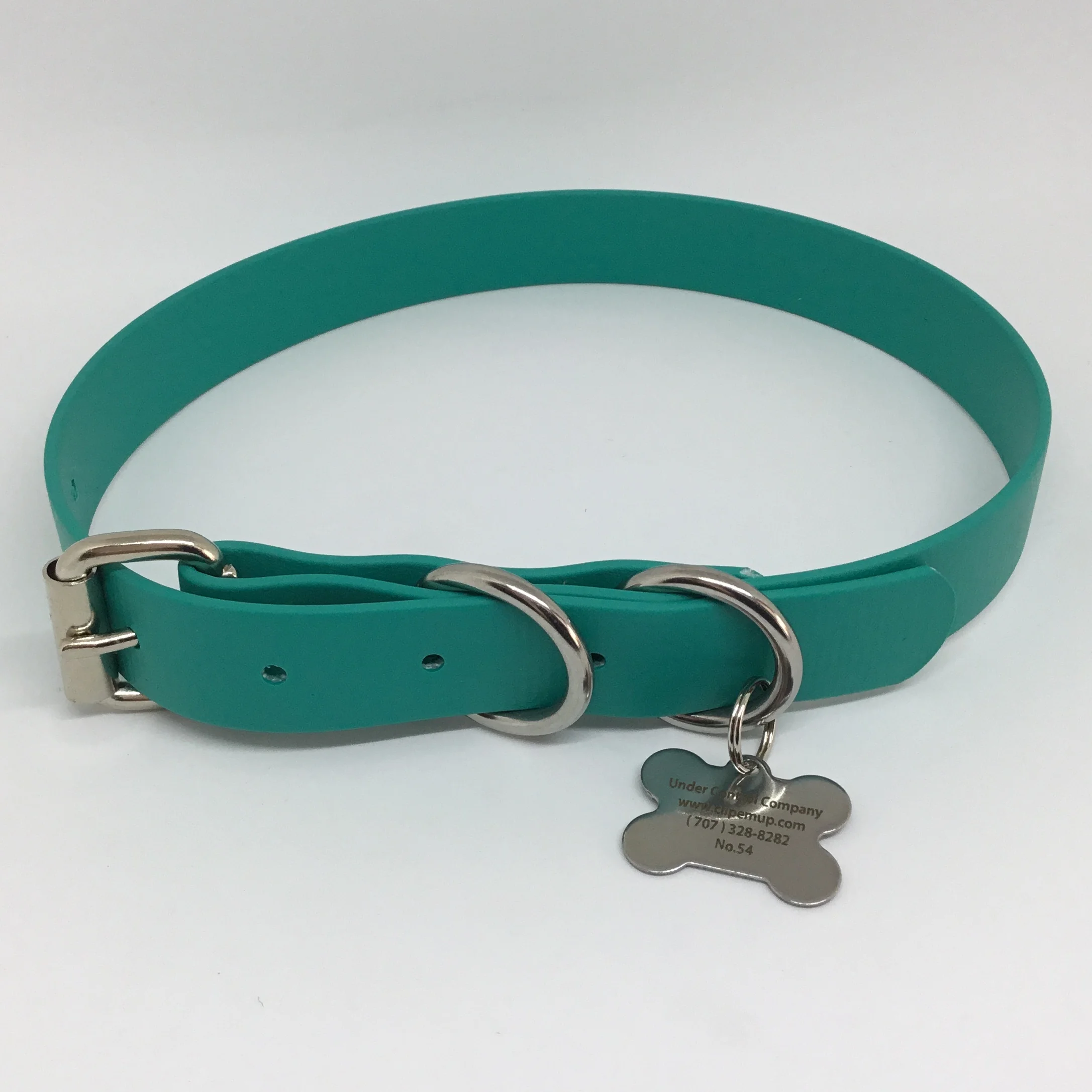 Beta BioThane®️ Flat Buckle Dog Collar Large (20" - 24") teal