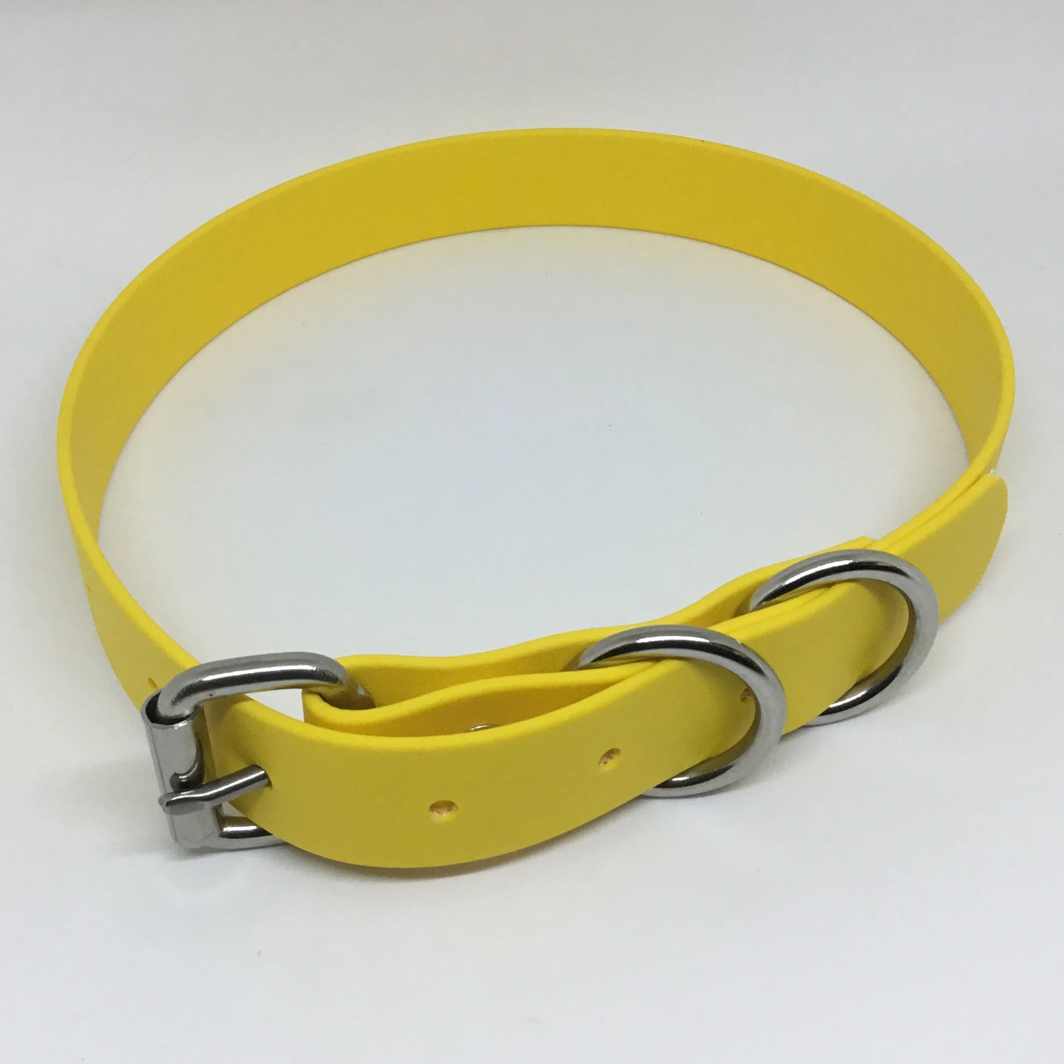 Beta BioThane®️ Flat Buckle Dog Collar Large (20" - 24") yellow