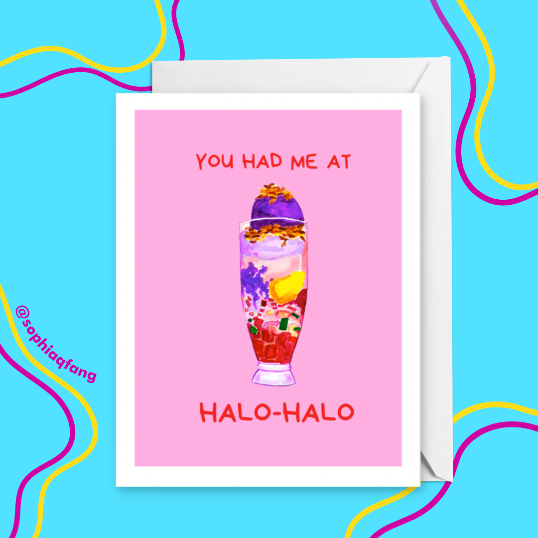 Halo-Halo Love Watercolor Greeting Card $7