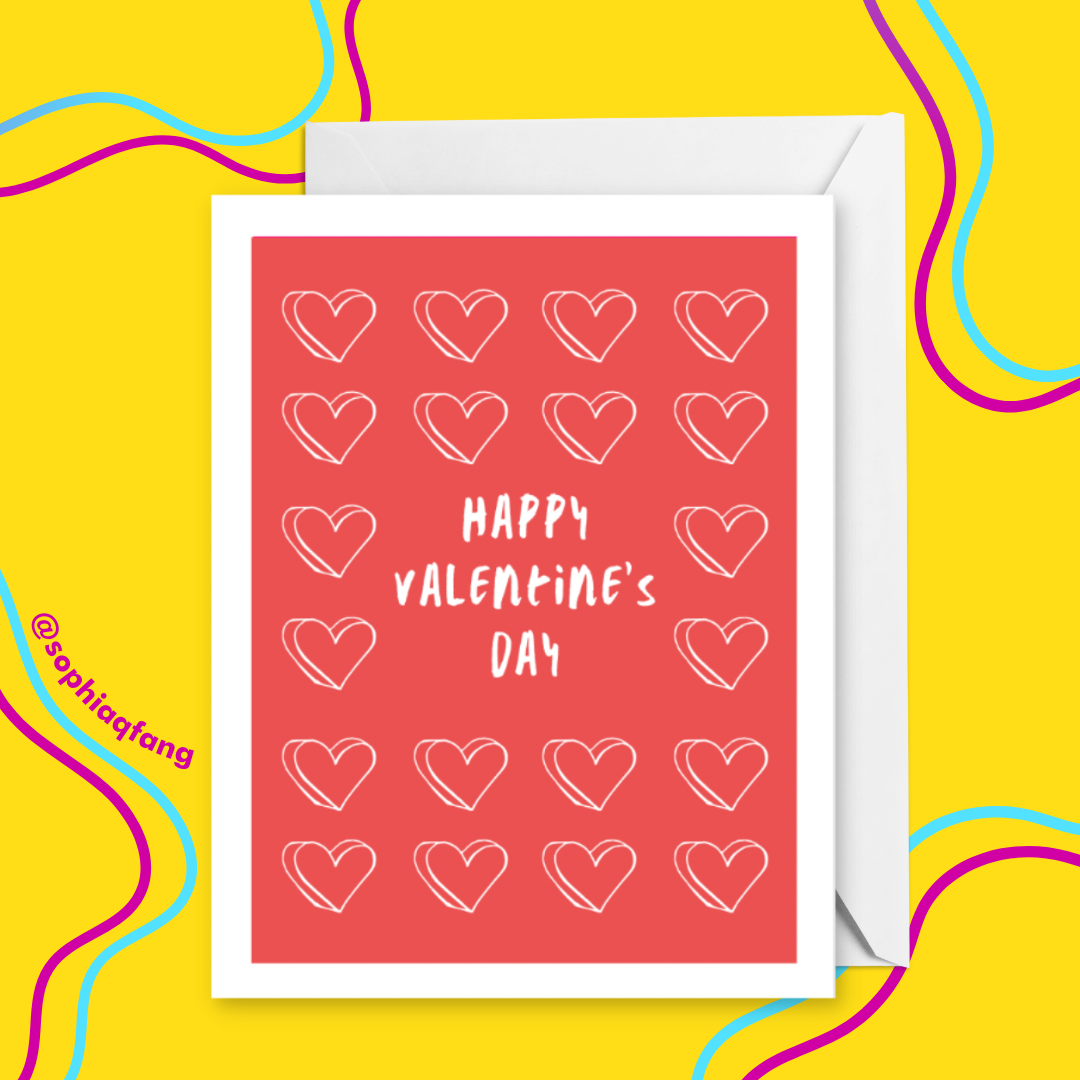 Happy Valentine's Day Candy Heart Greeting Card $7