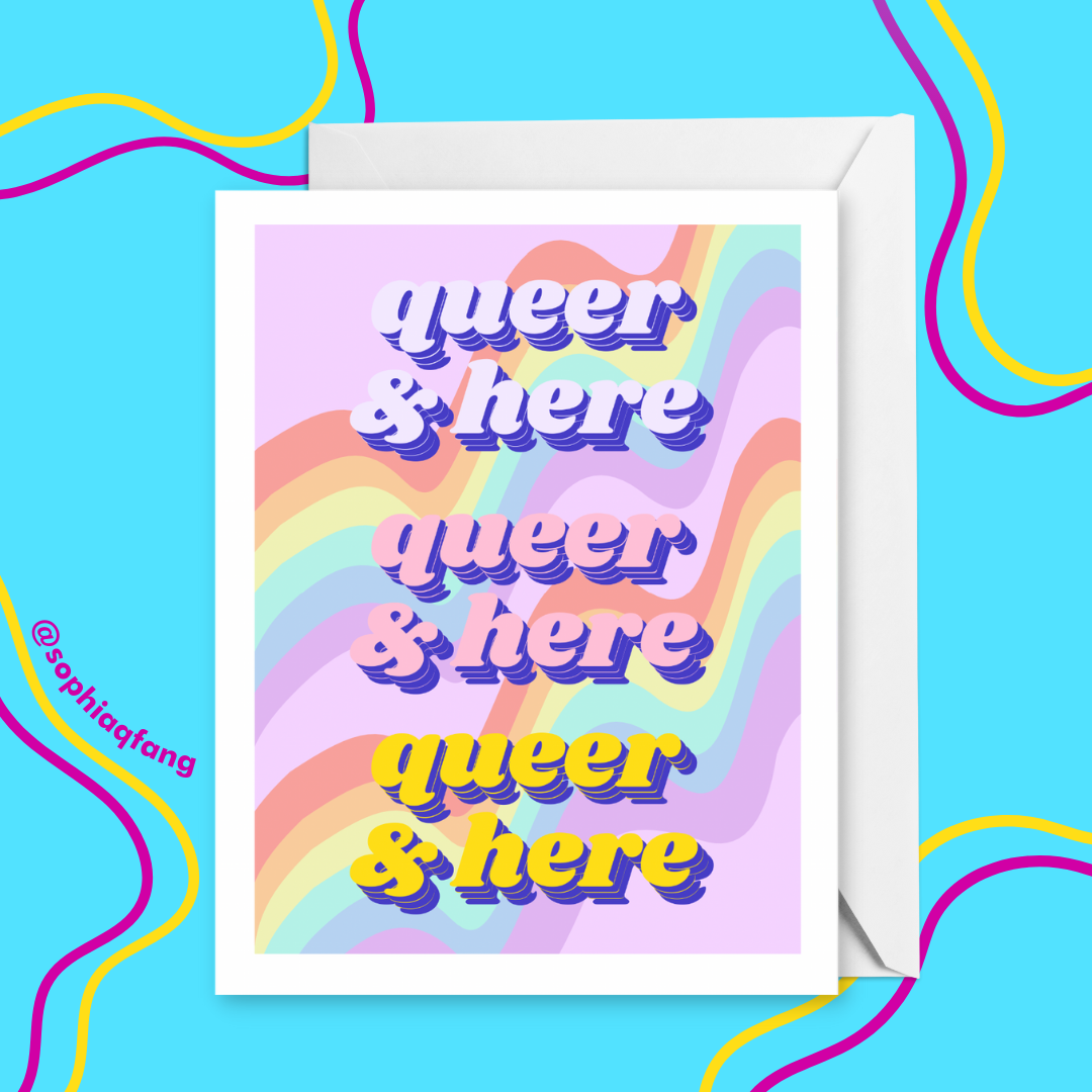 Queer &amp; Here Valentine's Day Self-Love Greeting Card $7