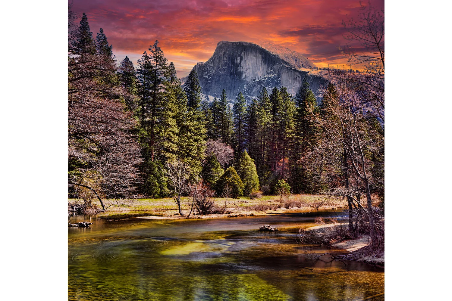 Half-dome and Merced River | Yosemite National Park  