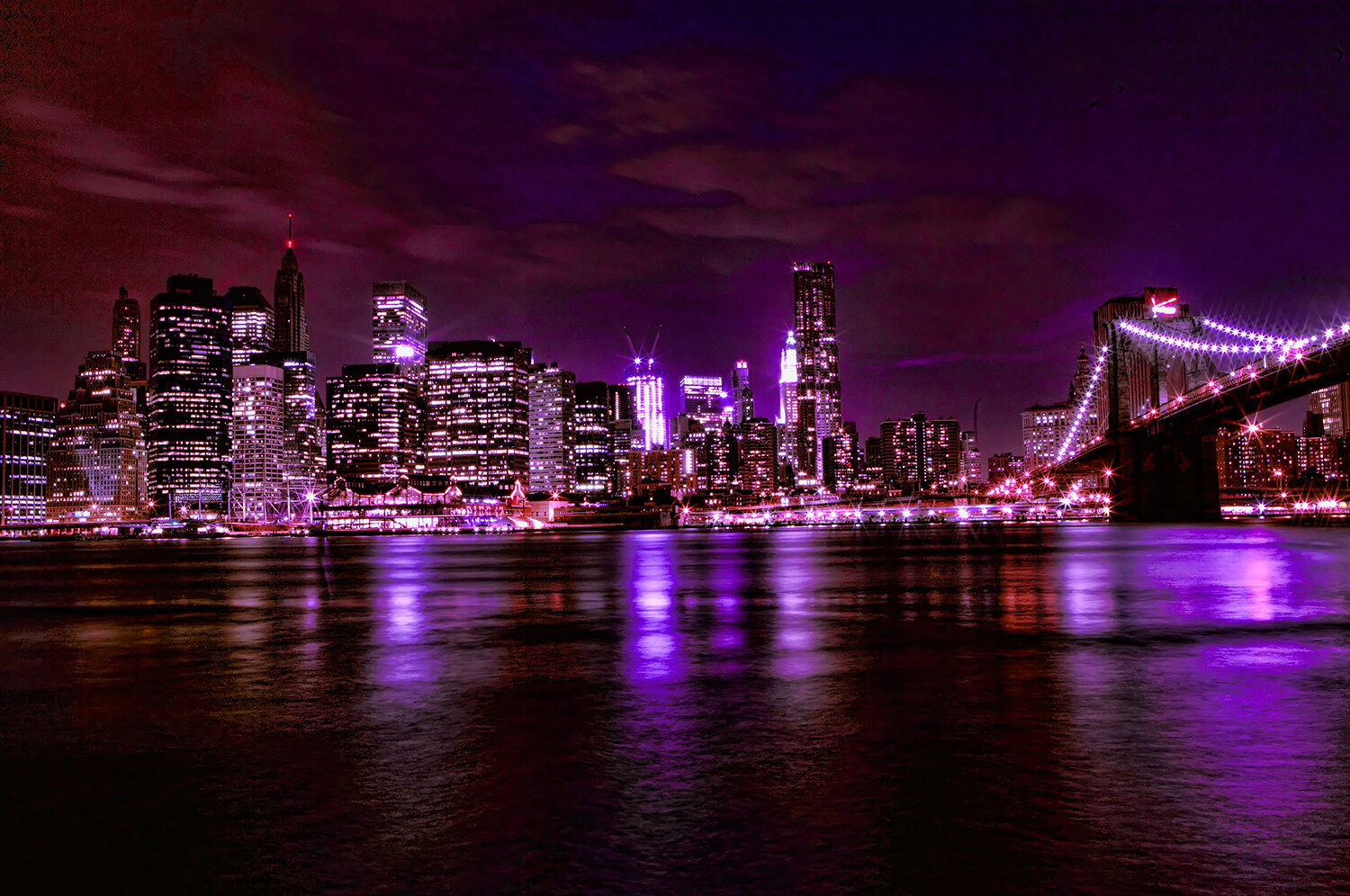 New York City in the Night Lights 