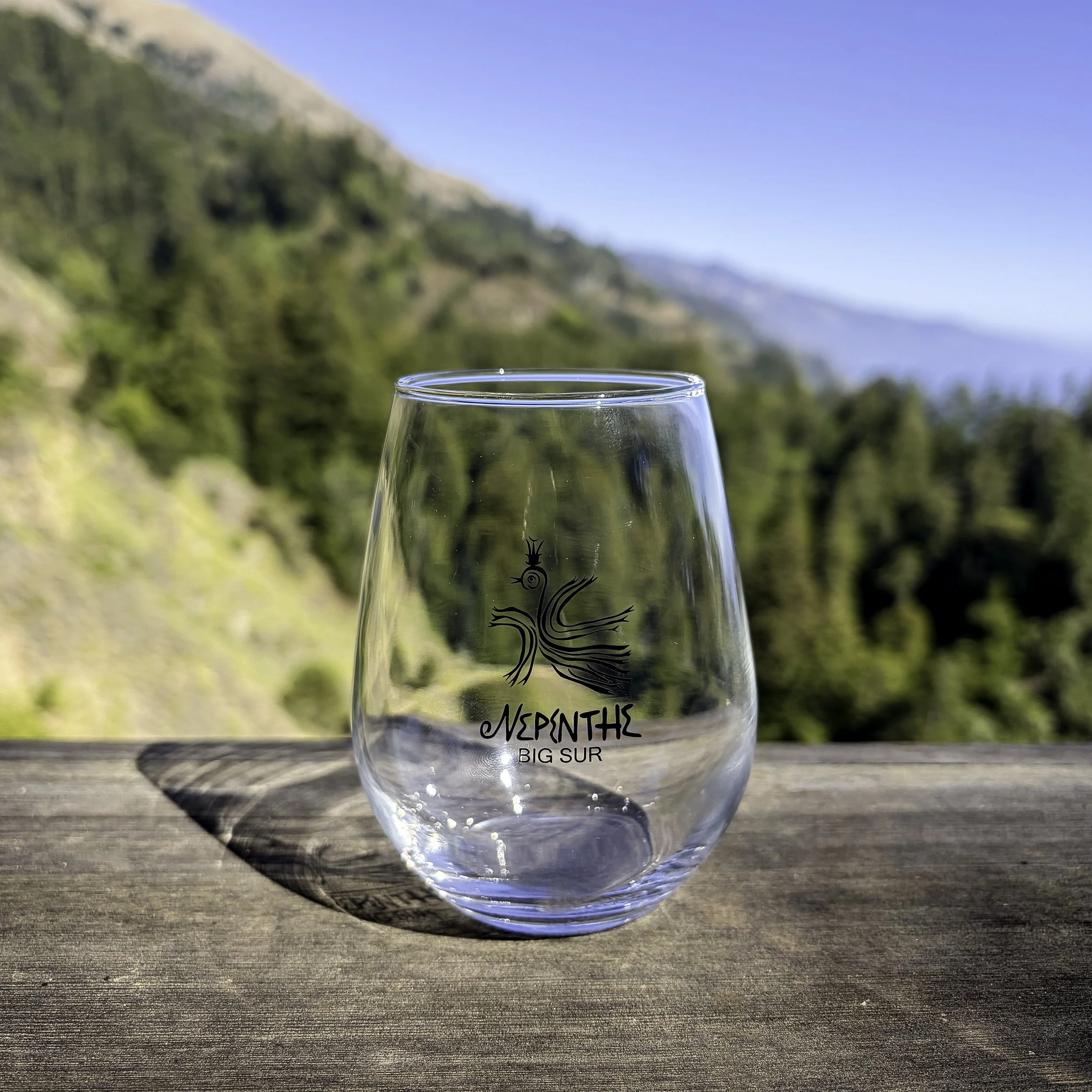 Nepenthe Logo Wine Glass