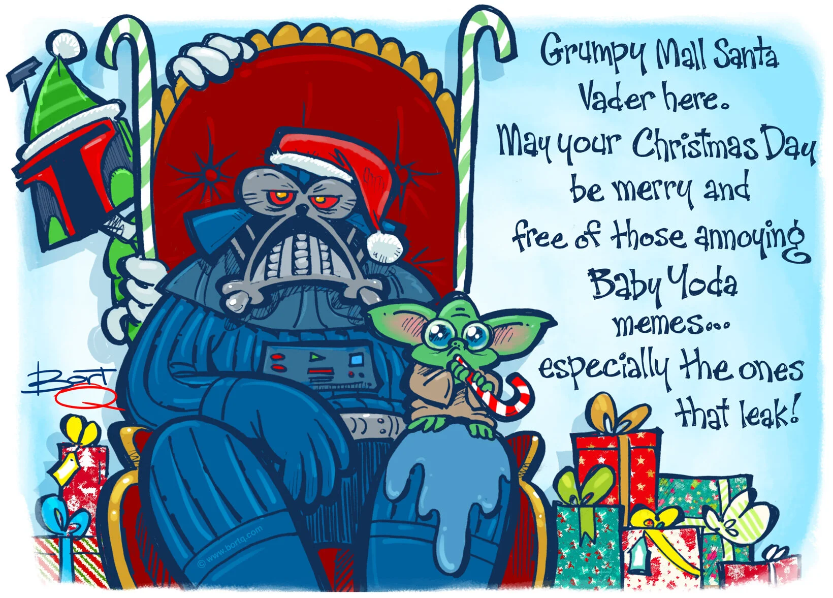 A Seasons Greetings Message From Grumpy Mall Santa Vader With Meme Bort Q