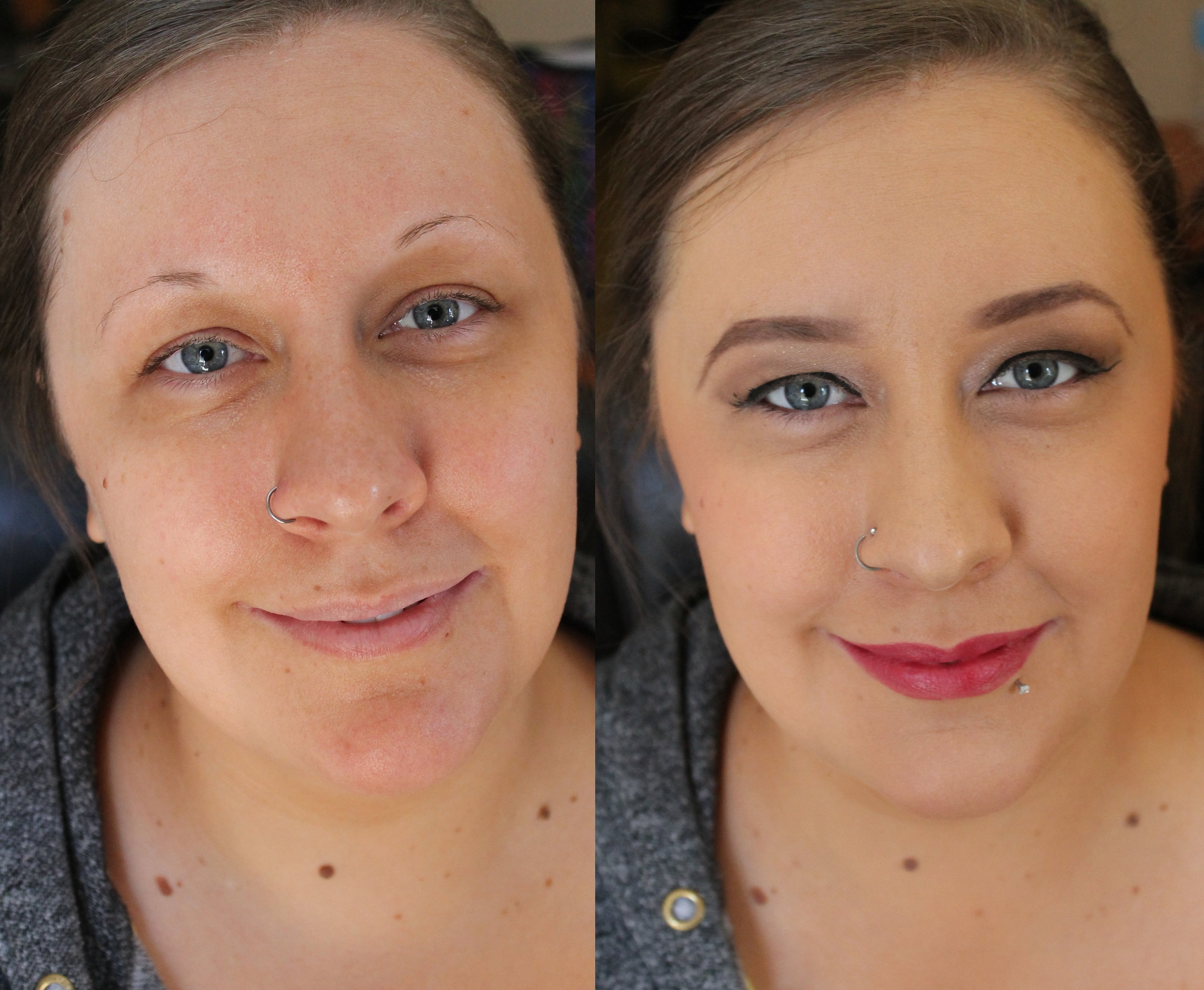 *Client opted for red lip instead of lashes
