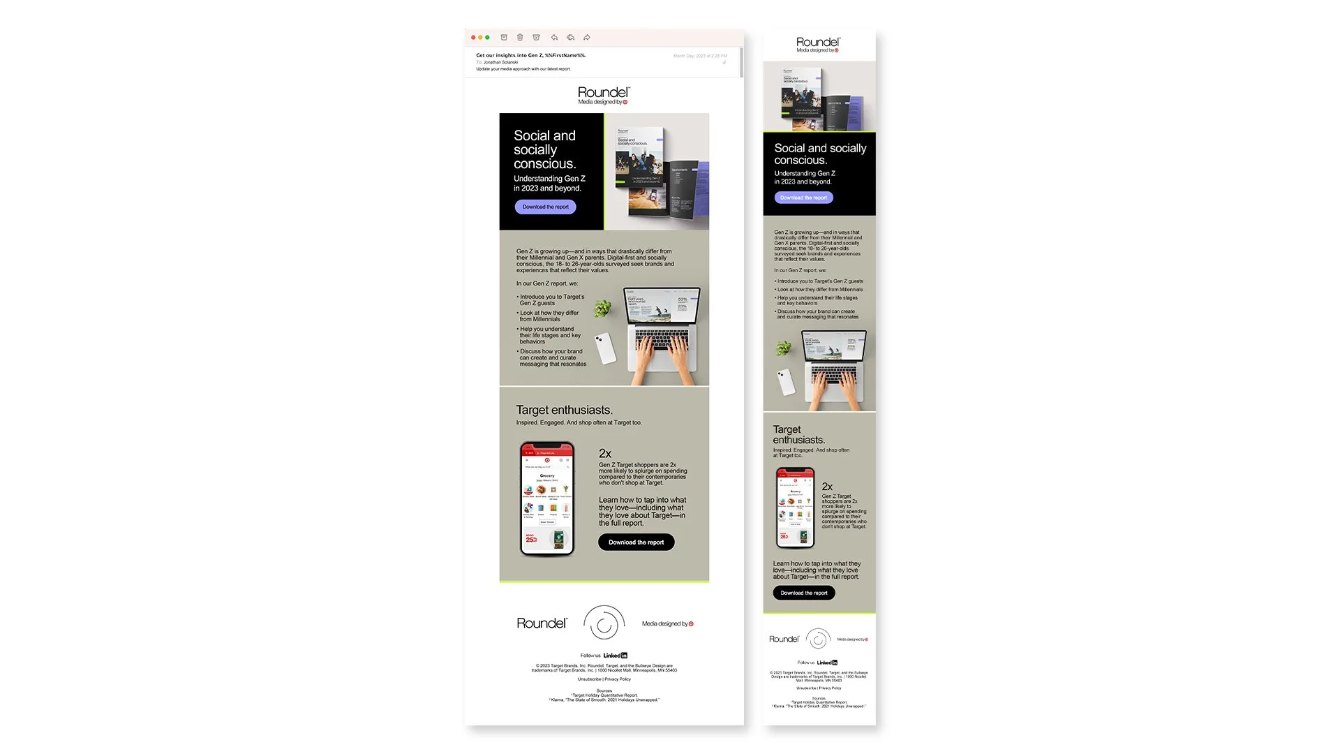  Gen Z email sent out to Roundel's client list 