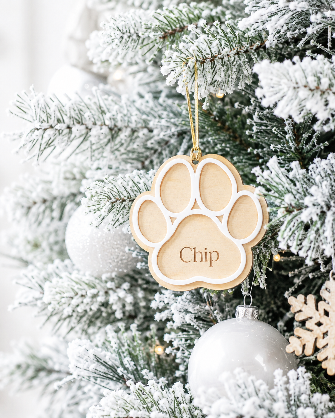 dog paw ornament