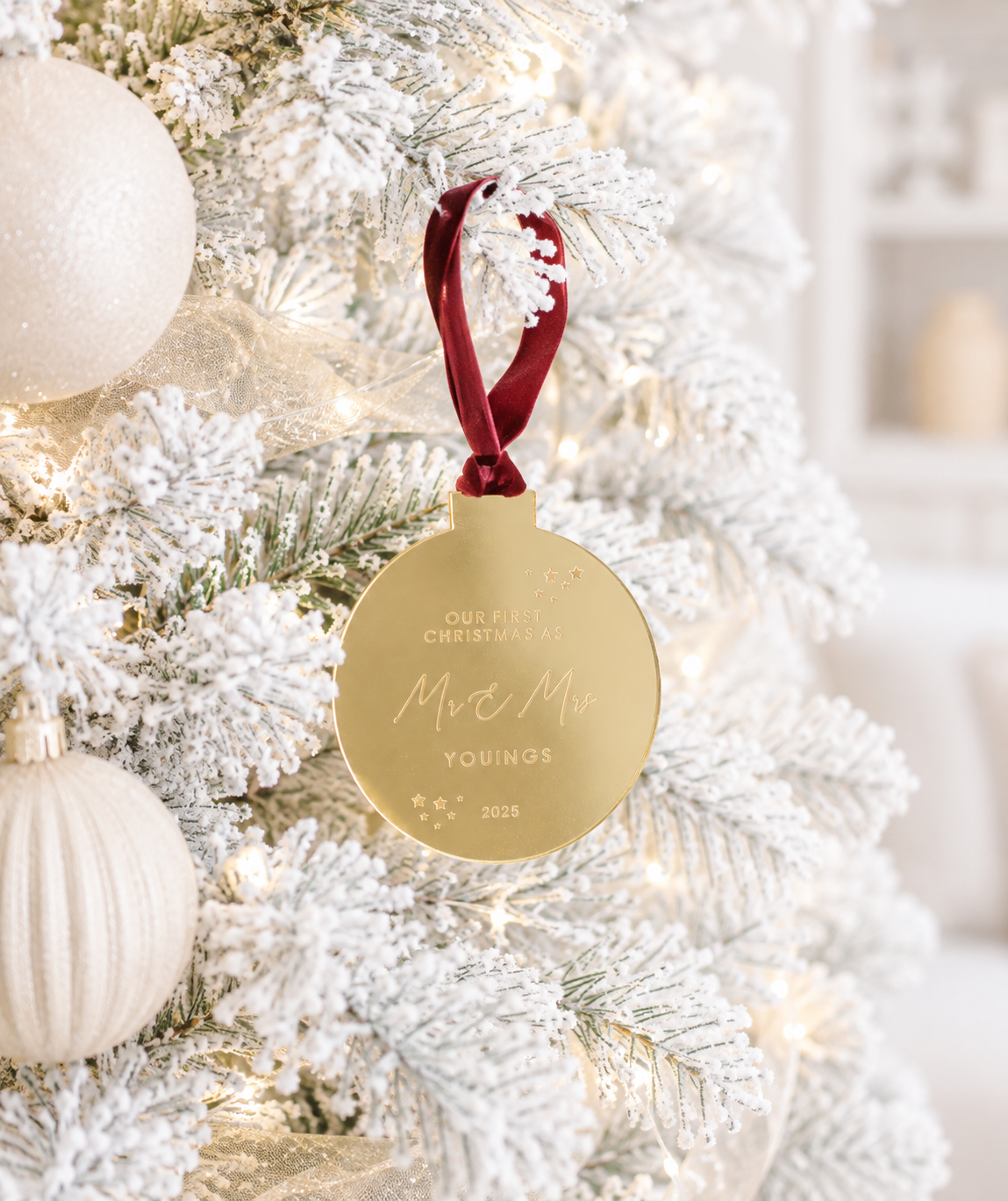 Mr and Mrs ornament with stars