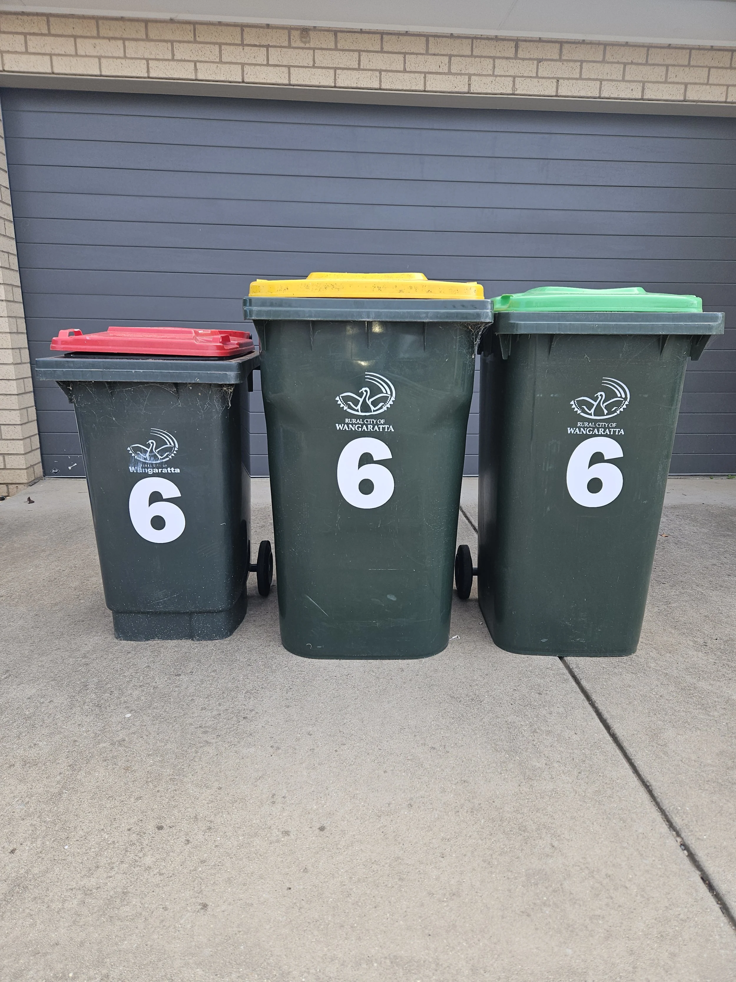 Bin number labels set of 3