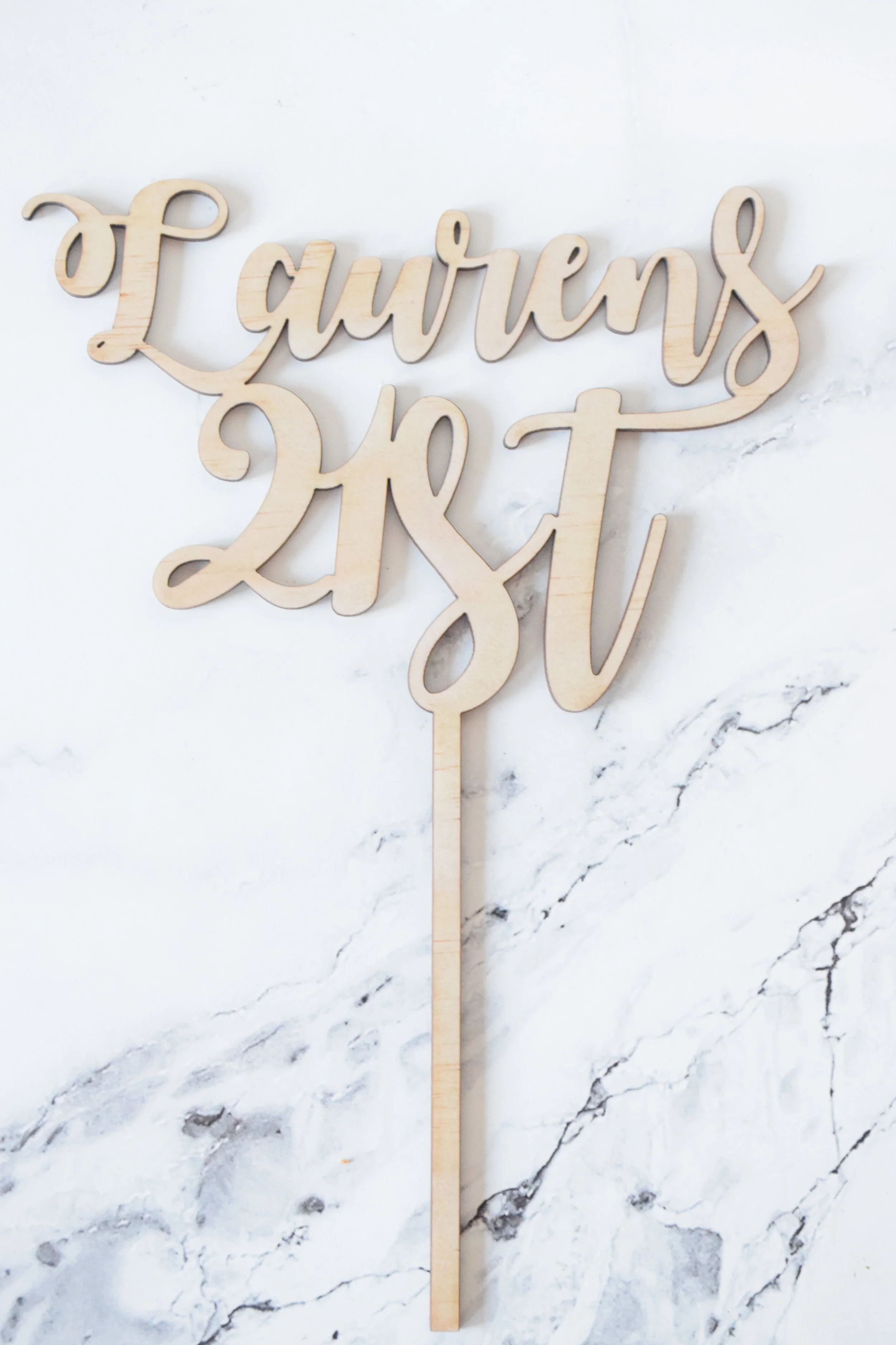 Birthday cake topper cursive