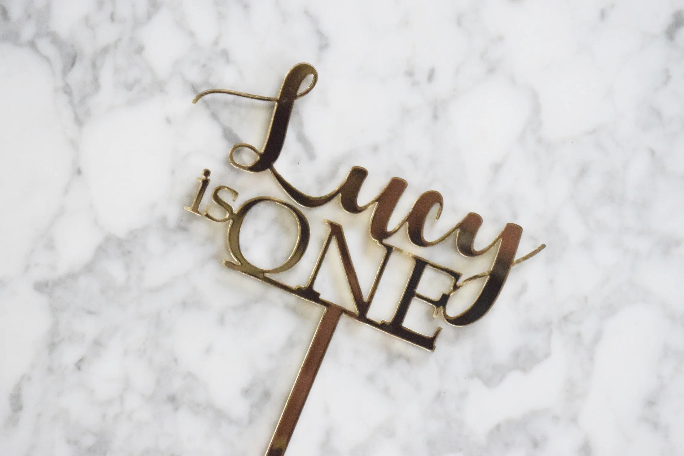 name cursive and age bold cake topper