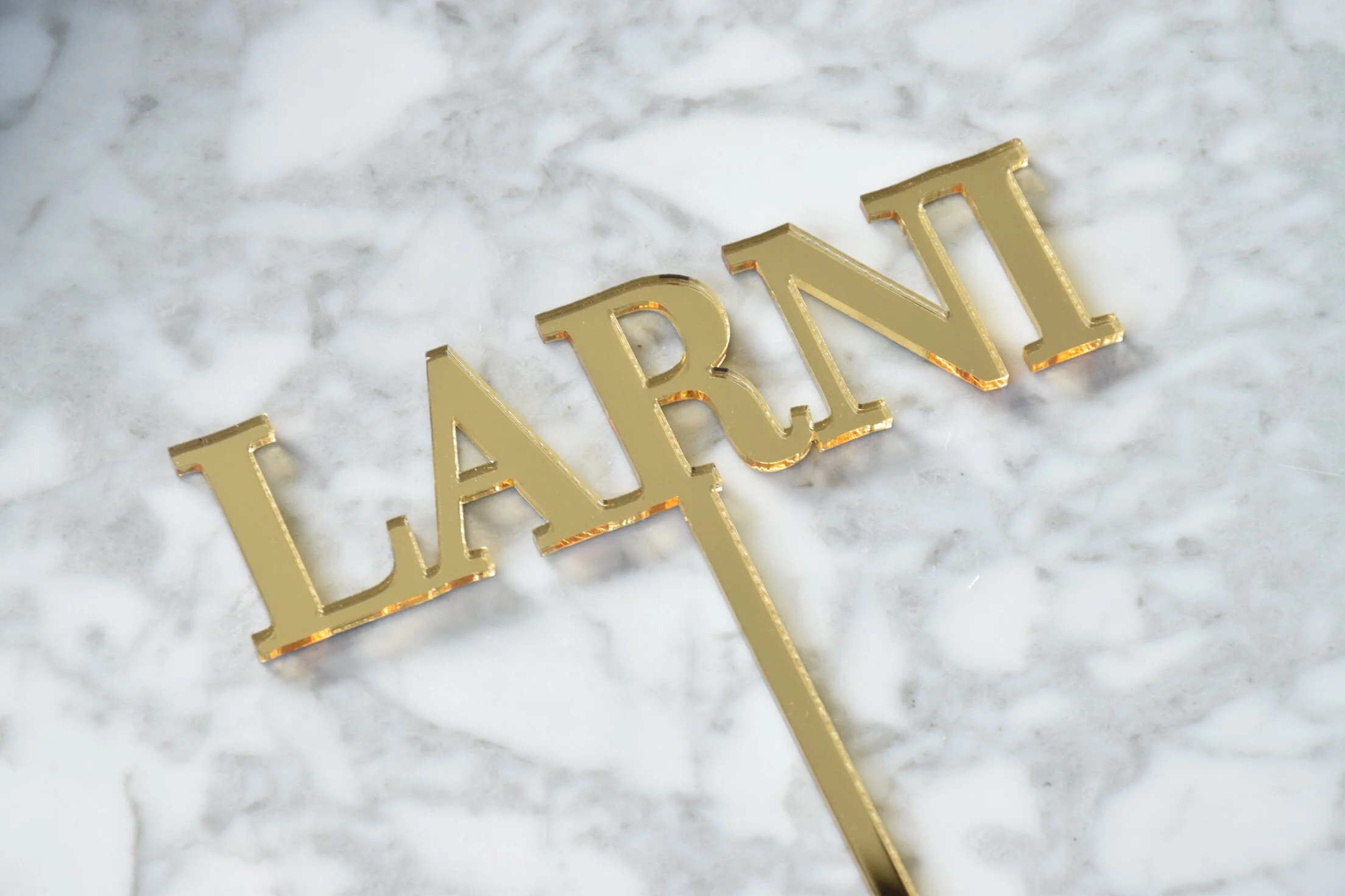 block writing cake topper