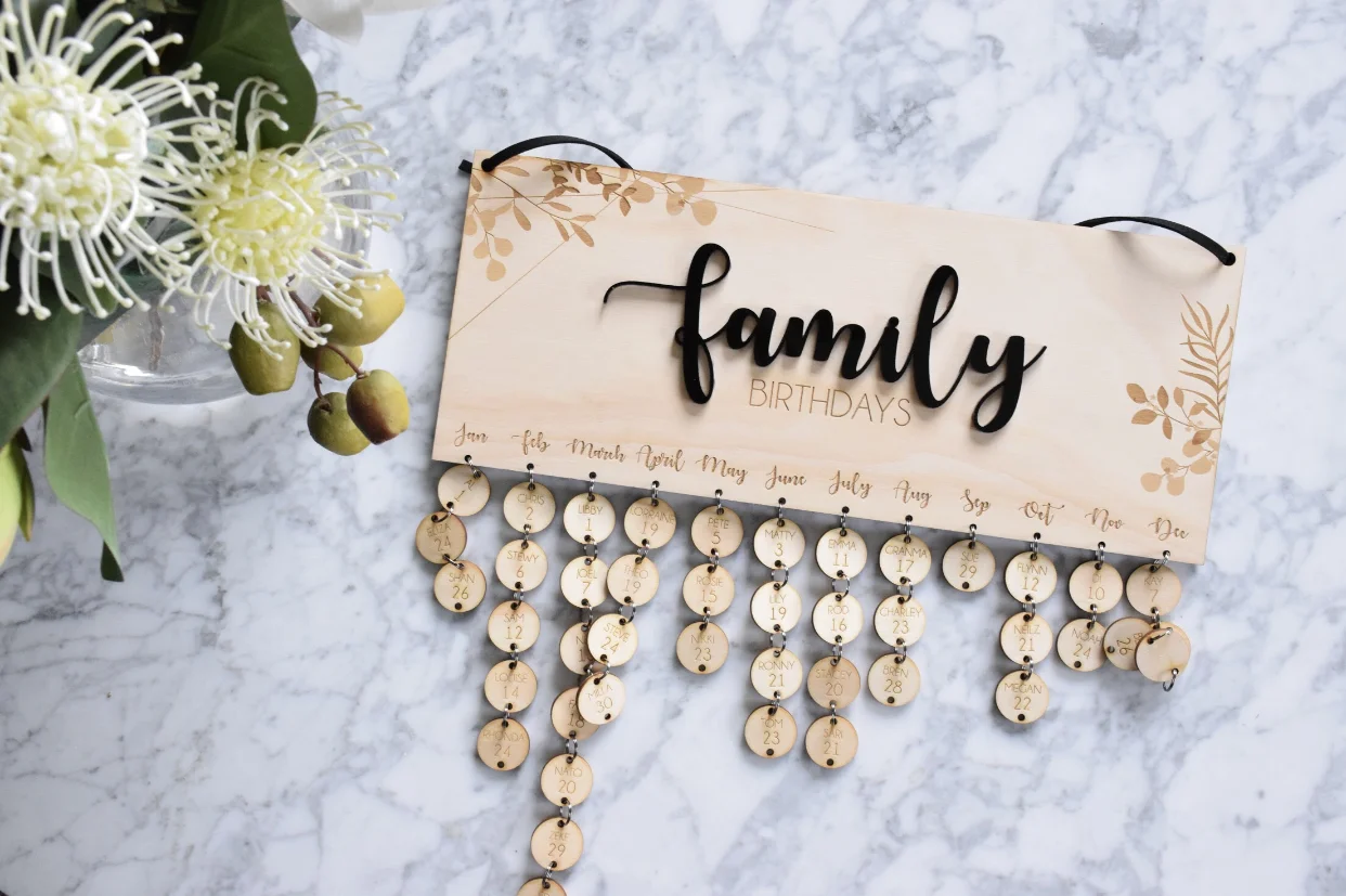 family birthday plaque design 2