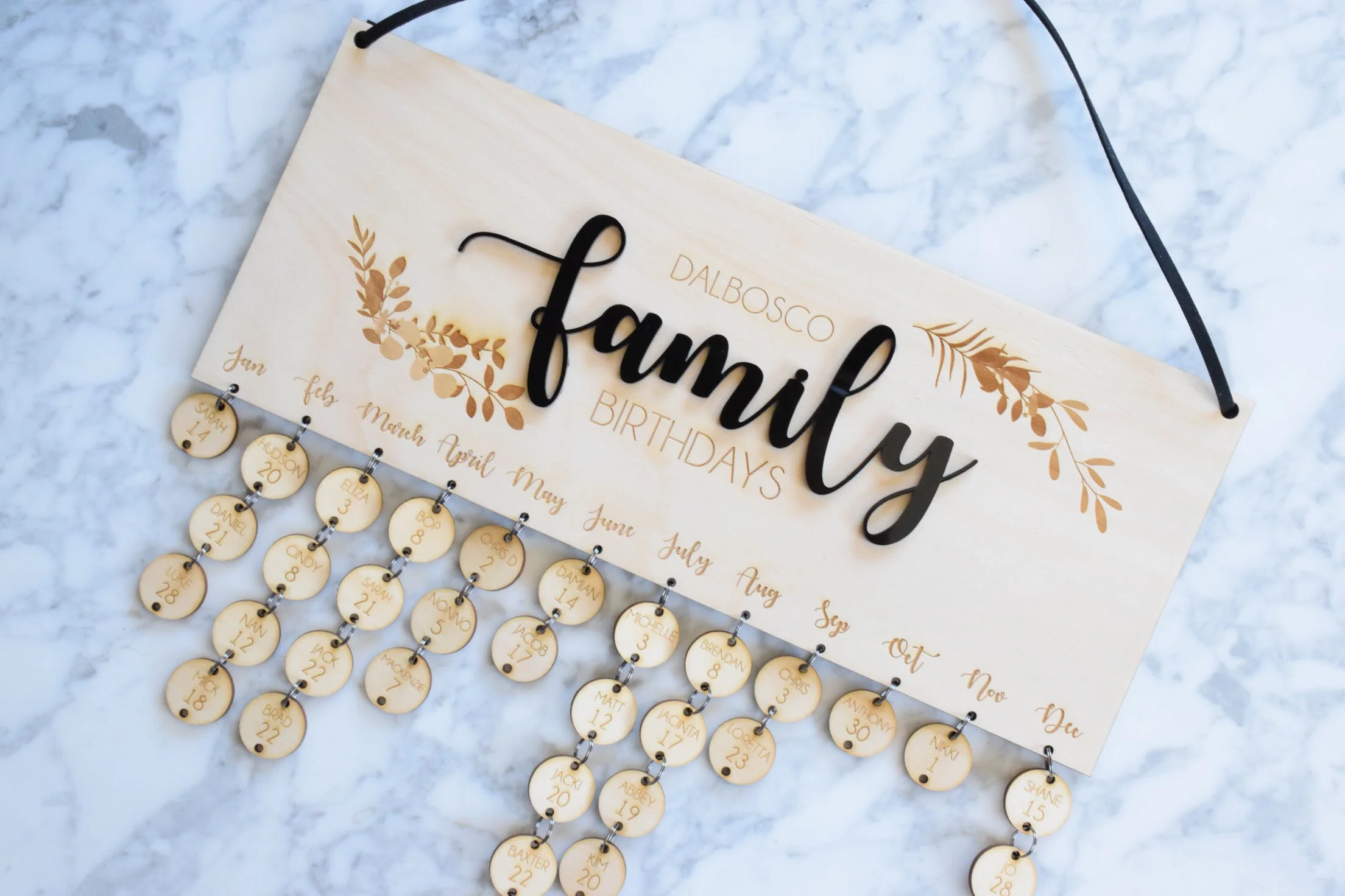 family birthday plaque design 3