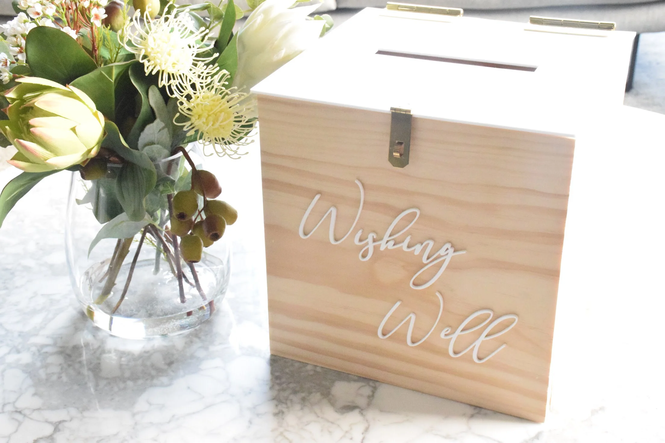 WISHING WELL BOX WITH LOCK. PLEASE CONTACT ME VIA FACEBOOK BUSINESS PAGE OR EMAIL FOR BOOKINGS. (LOCAL WANGARATTA AREA ONLY)