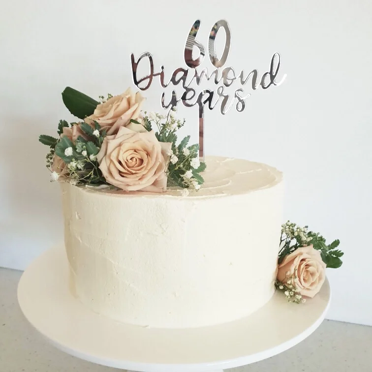 diamond years cake topper