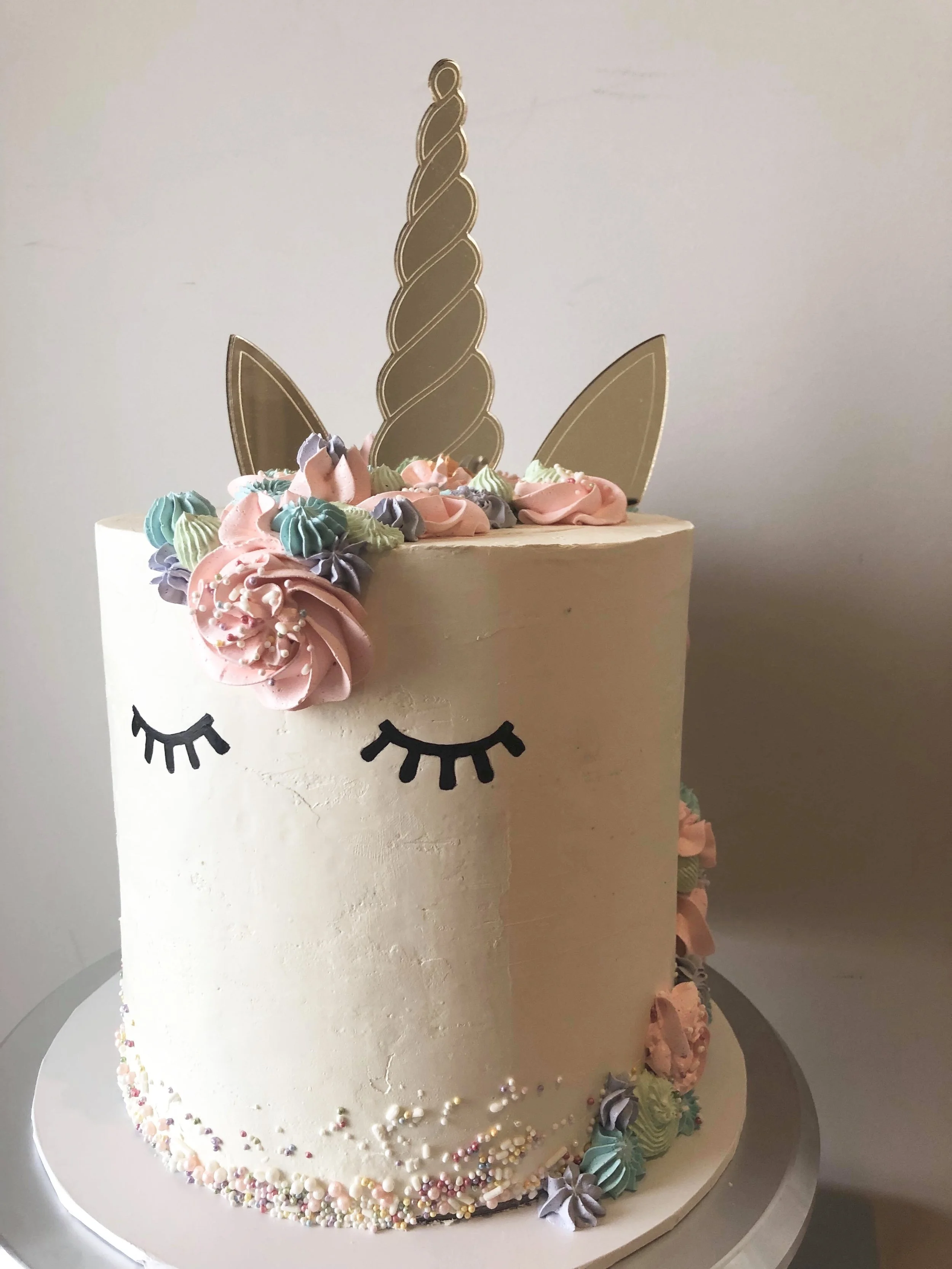 unicorn horn and ears cake topper