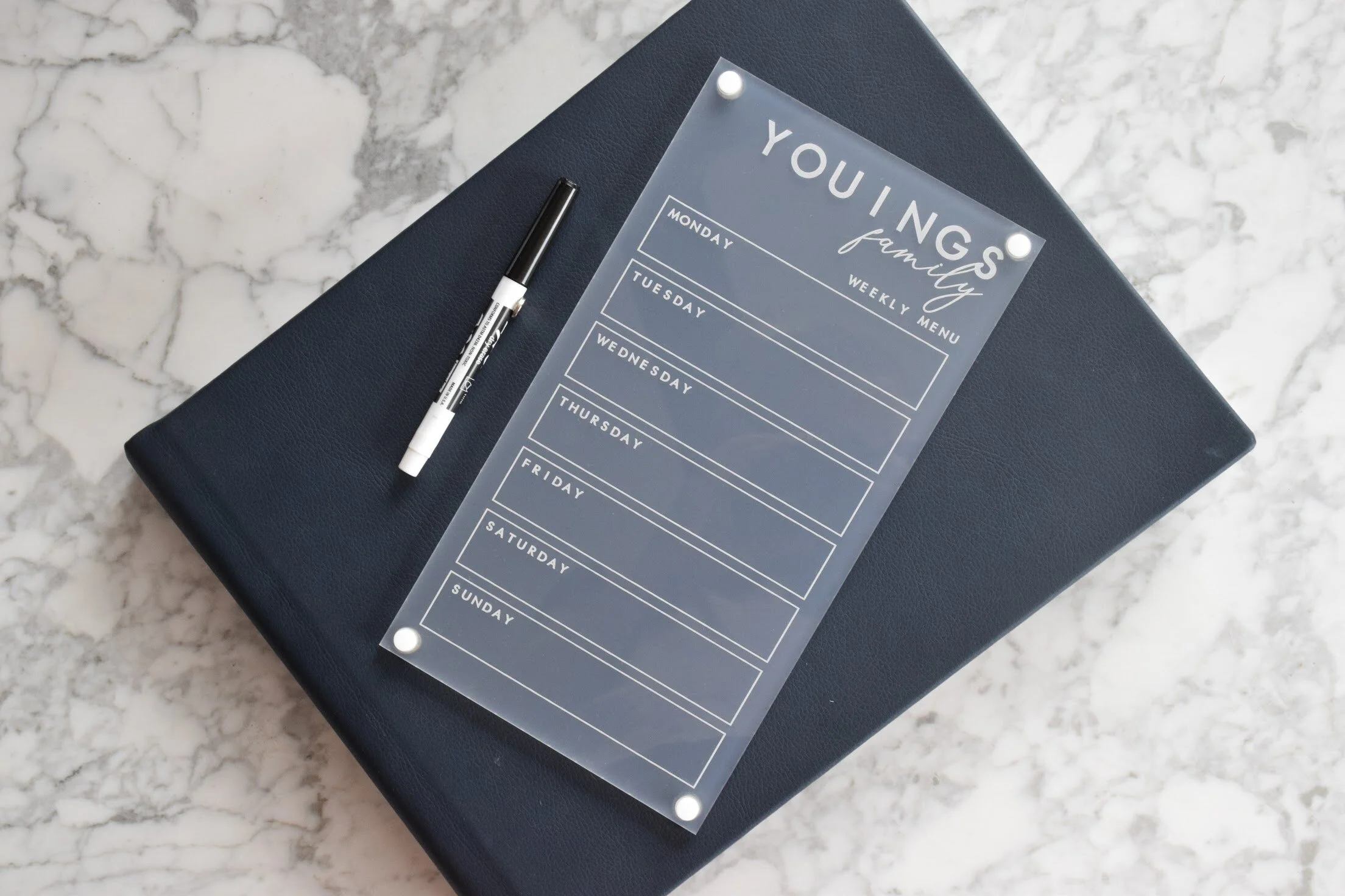 Acrylic daily meal planner