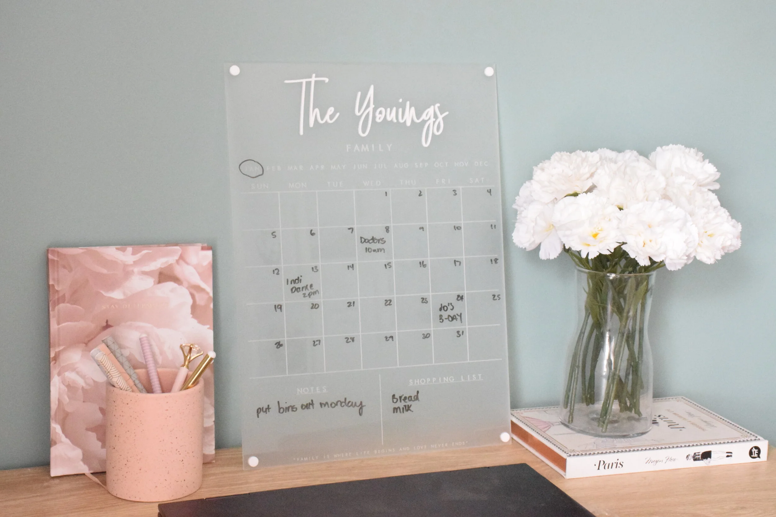 acrylic family calendar