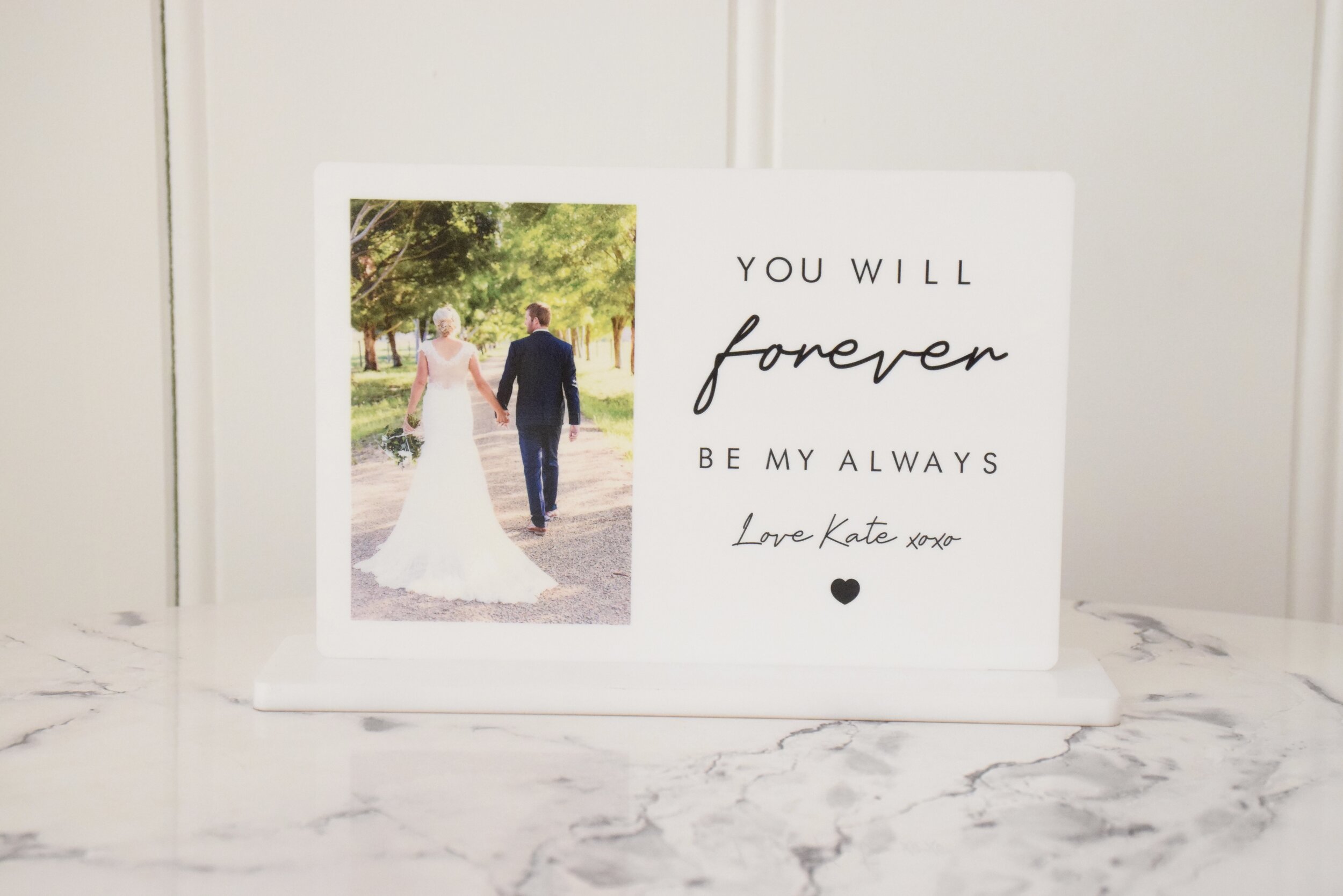 free standing frame with quote