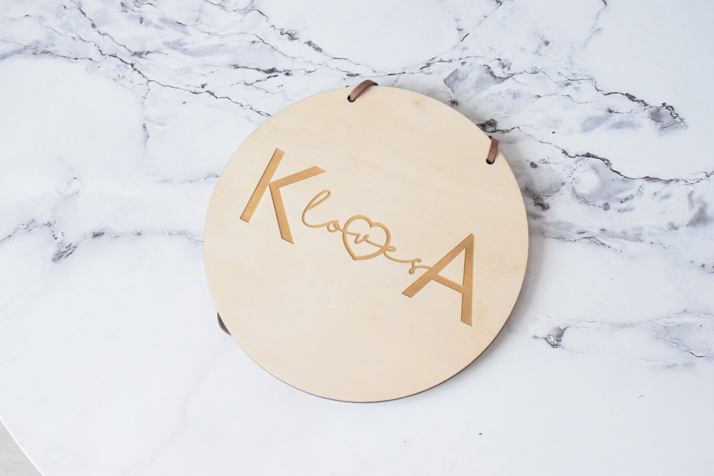 love and initial plaque