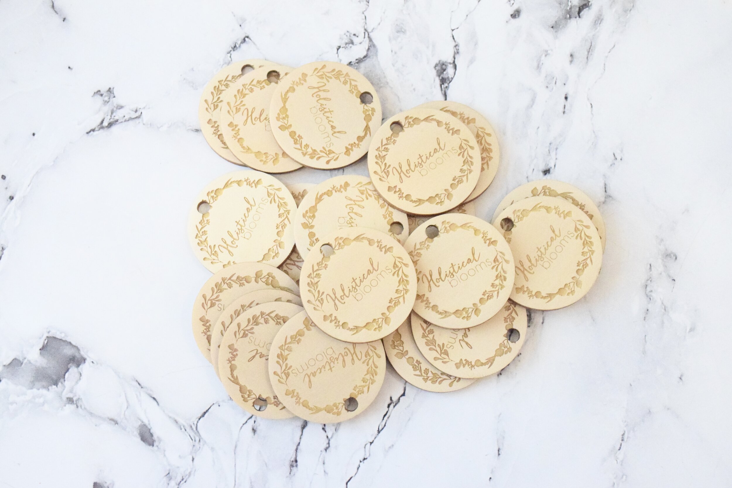 business tags 4.5cm diameter