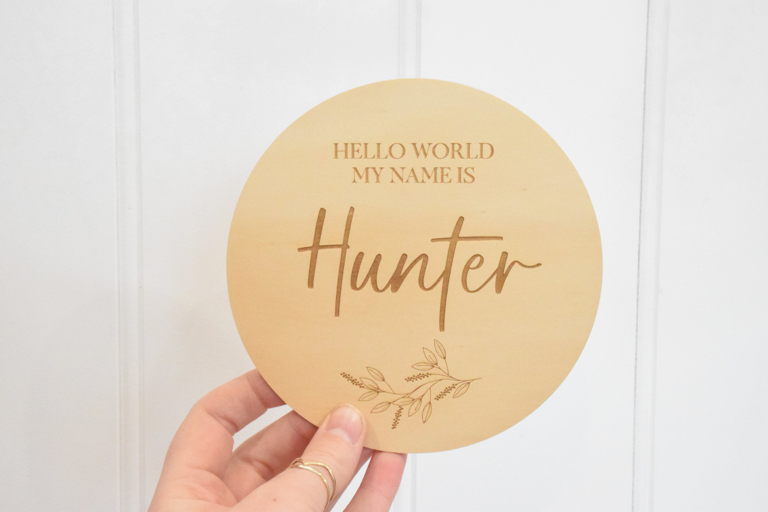 hello world my name is plaque engraved