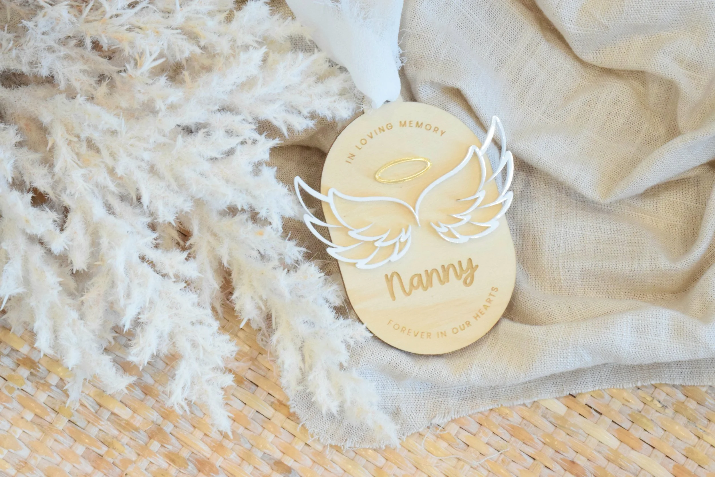 angel wings double ended arch ornament