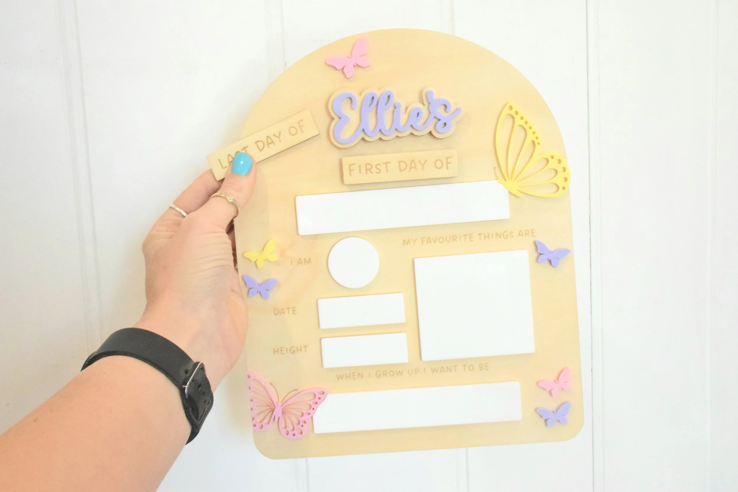 back to school board butterfly design