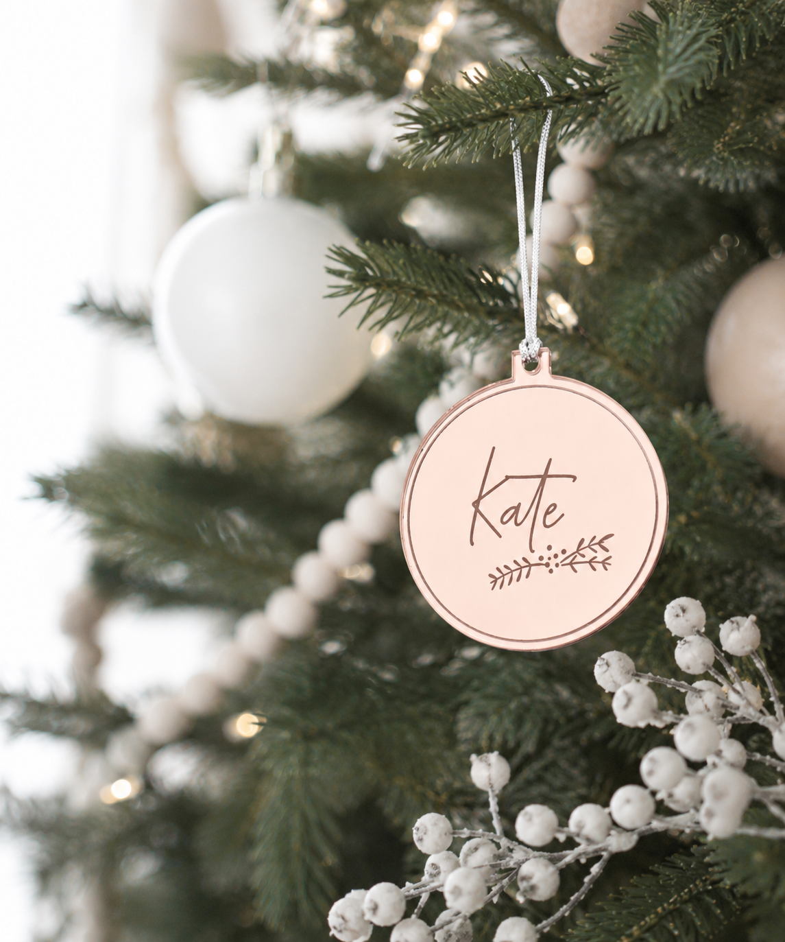 Christmas ornament with holly