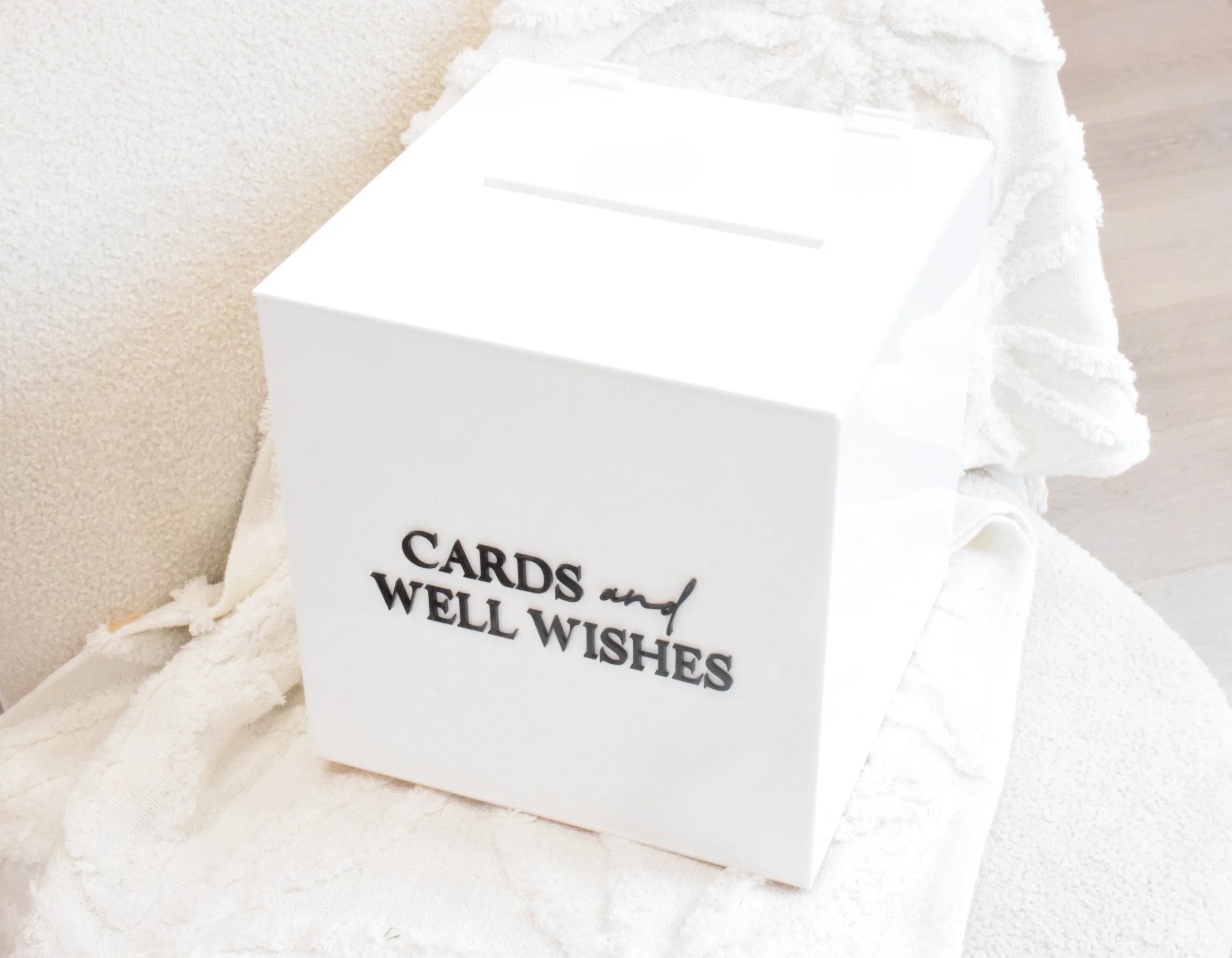 acrylic card box with 3d acrylic text