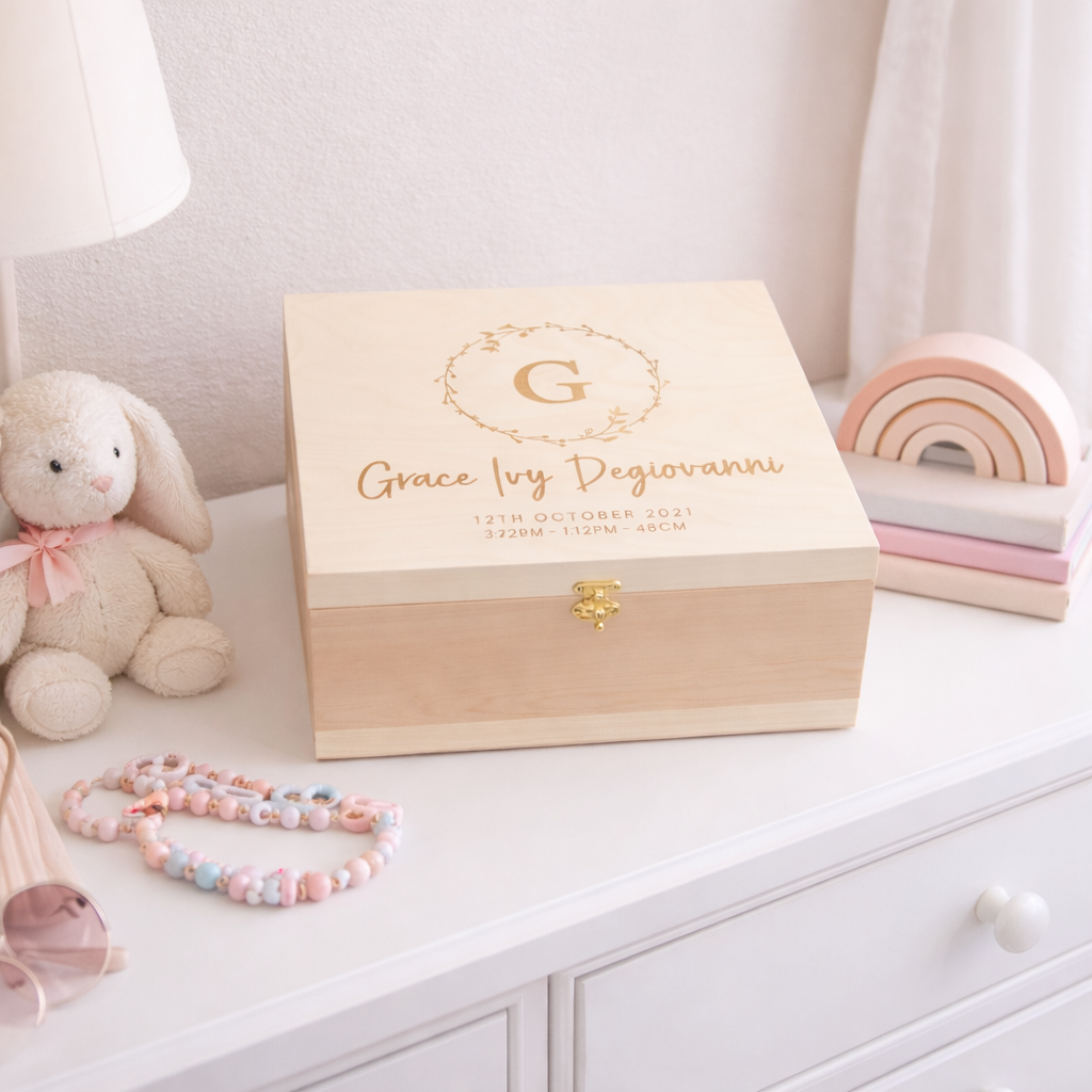 large keepsake box hinge lid