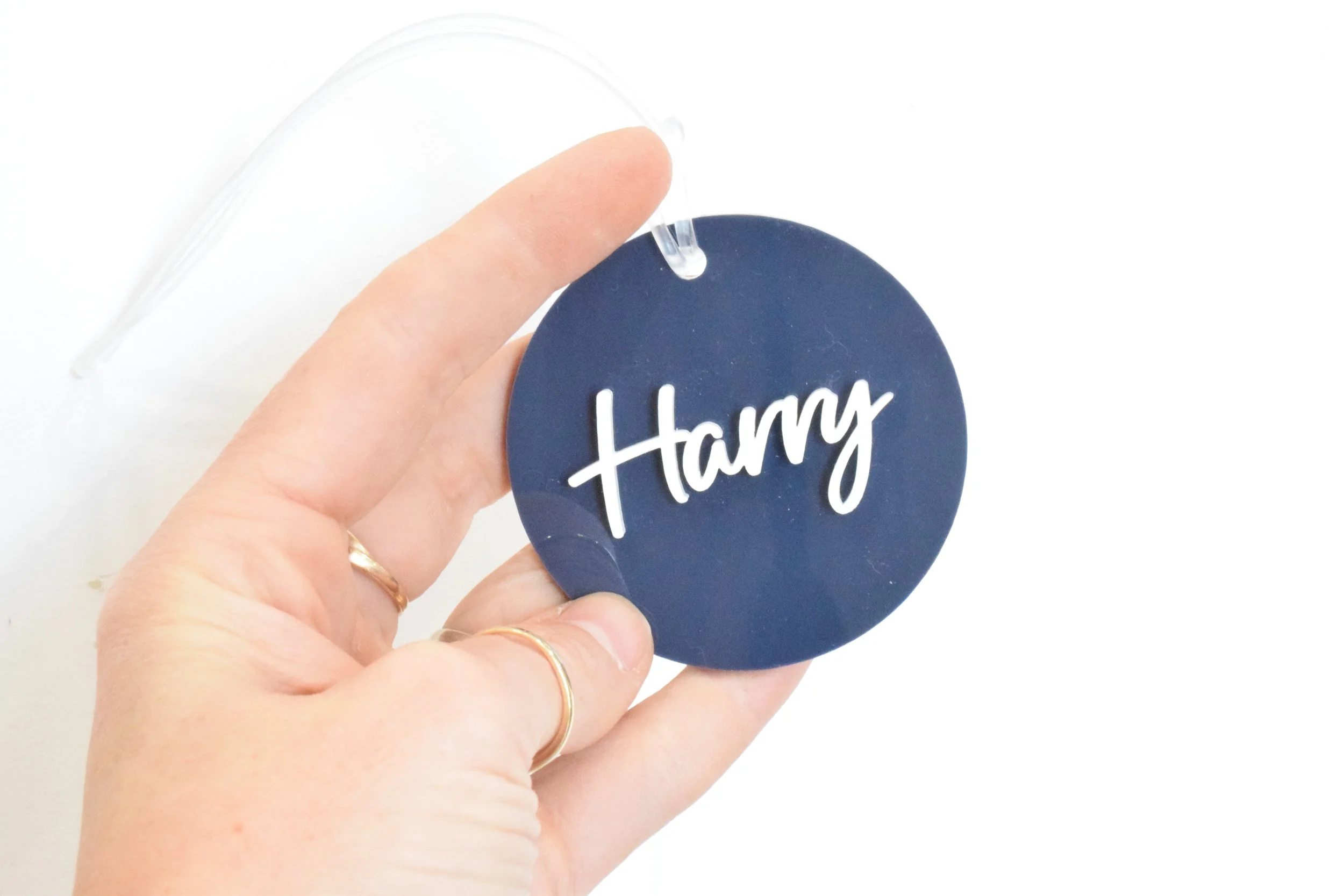 Harry navy circle tag