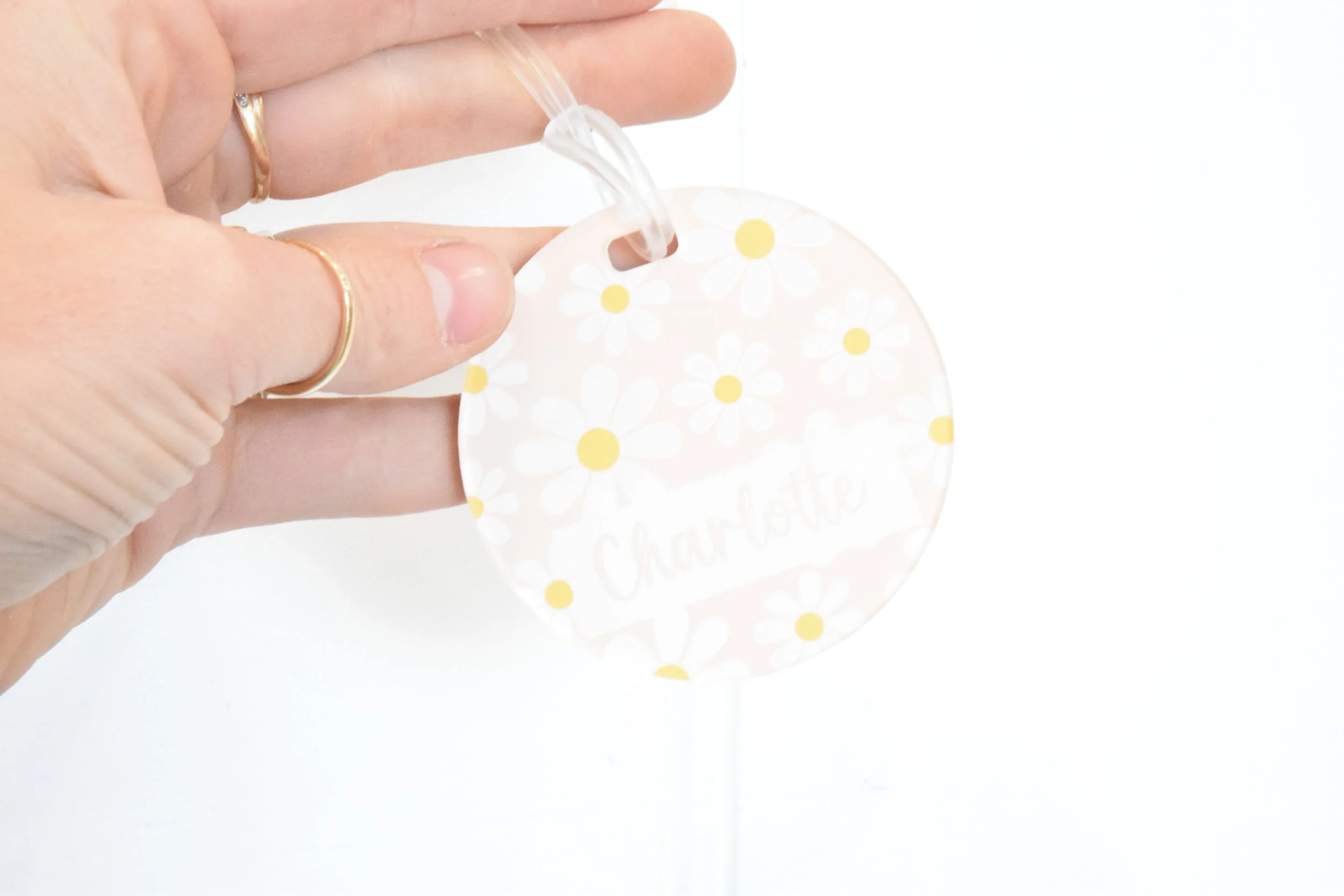 charlotte flower bag tag