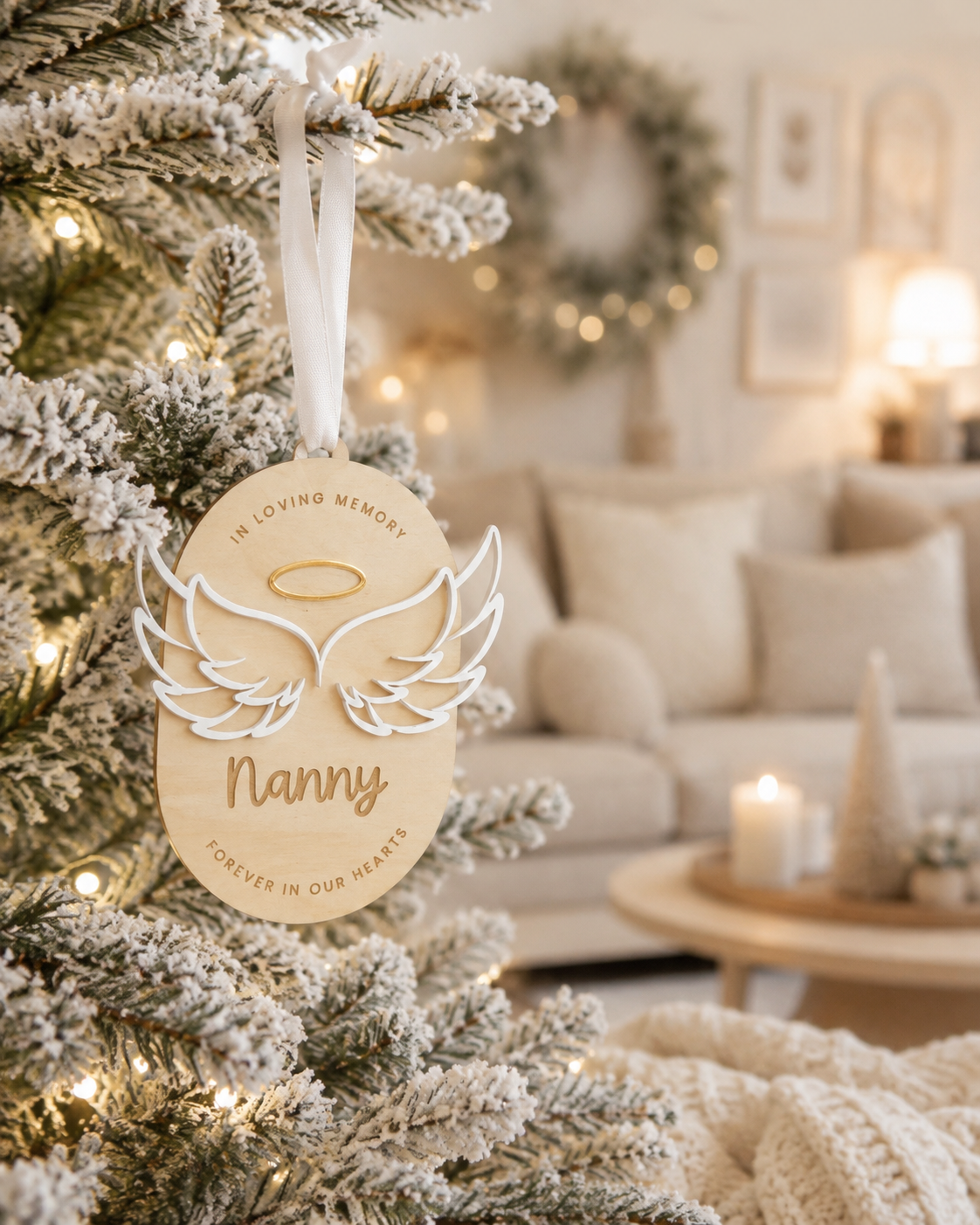 angel wings double ended arch ornament