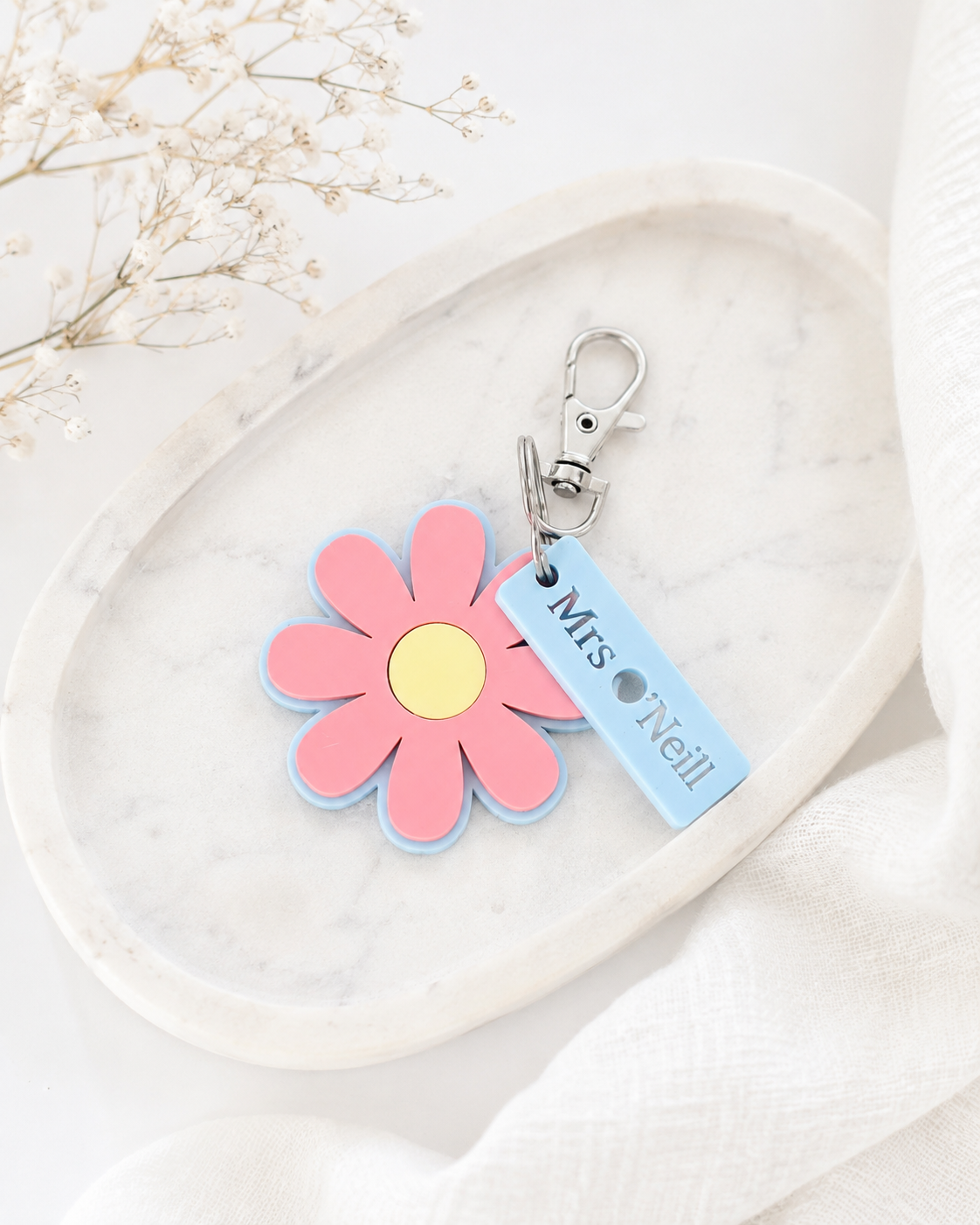 flower teacher keyring