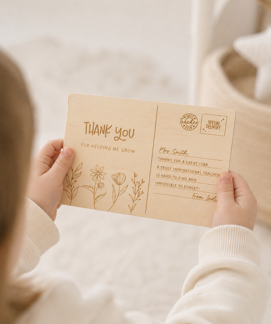 teacher thank you postcard