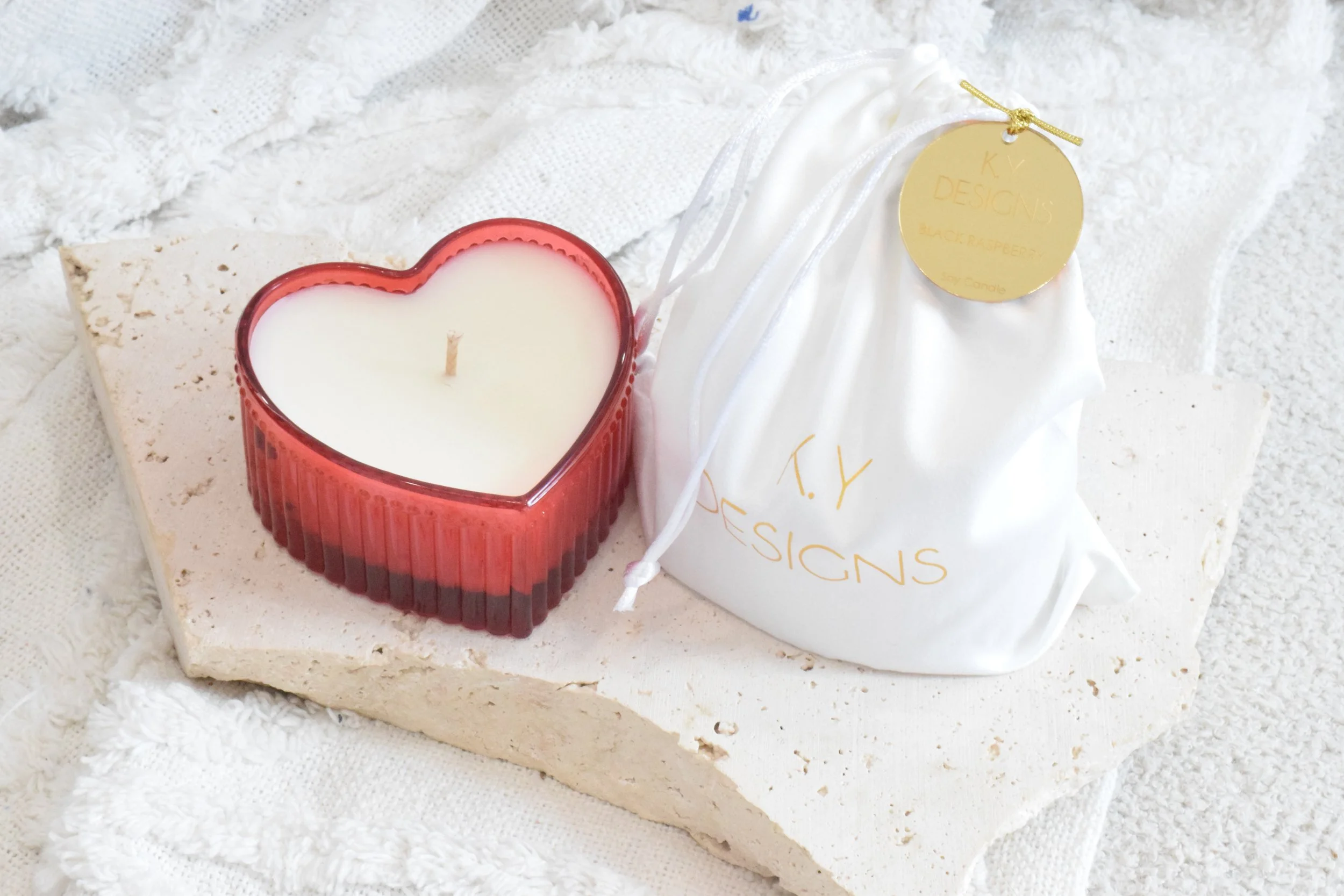love heart candle