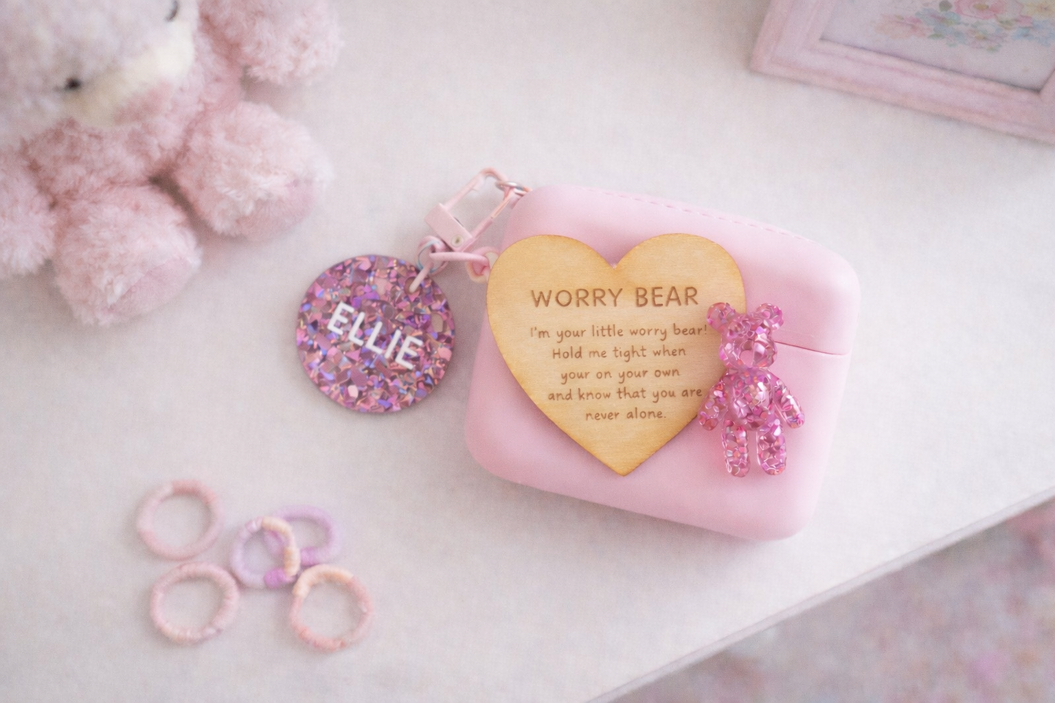 Worry bear with case