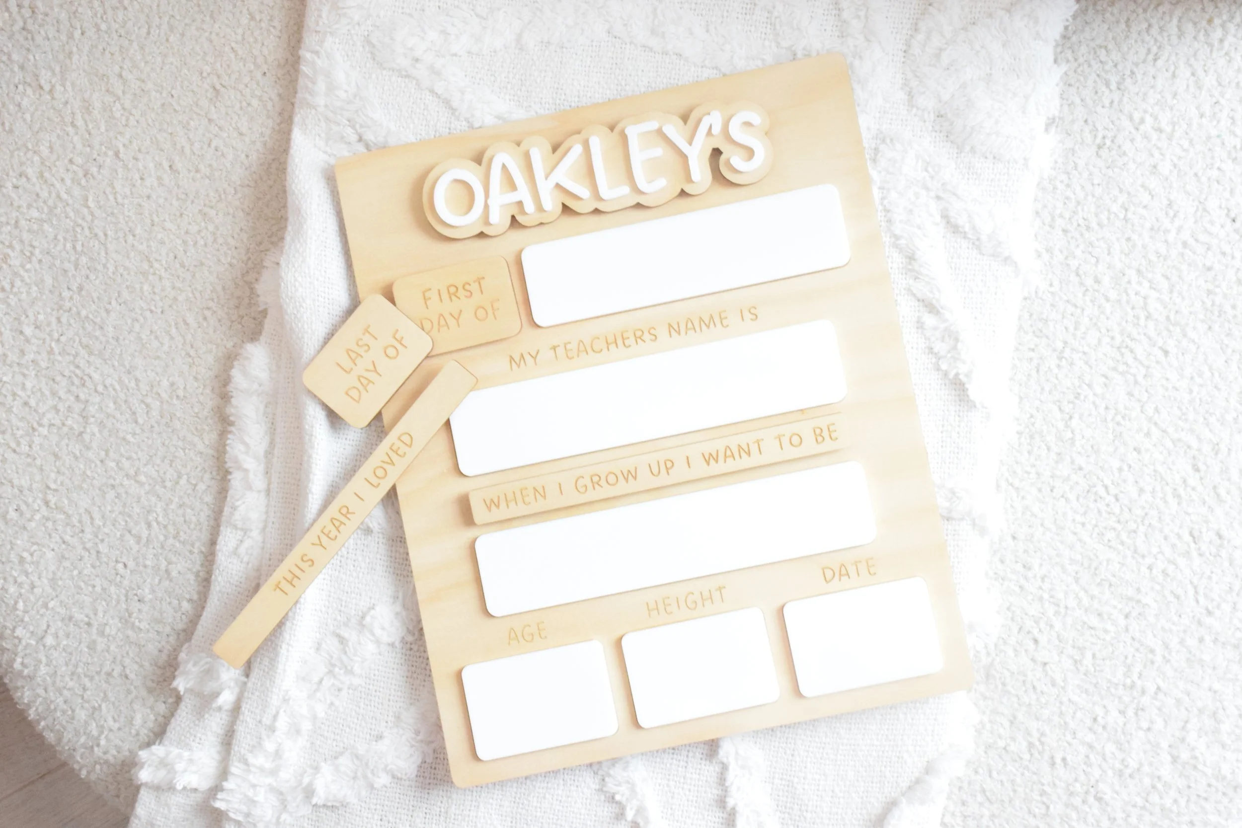 Back to school board 2 interchangeable sections