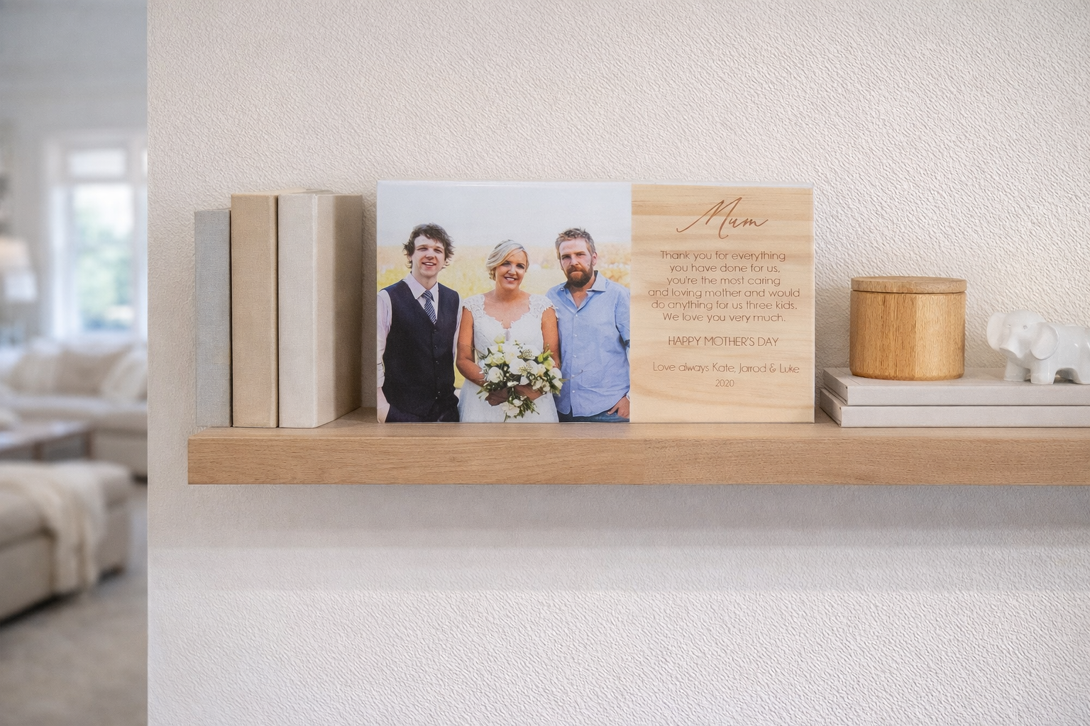 Fathers day photo block with text 25x12cm